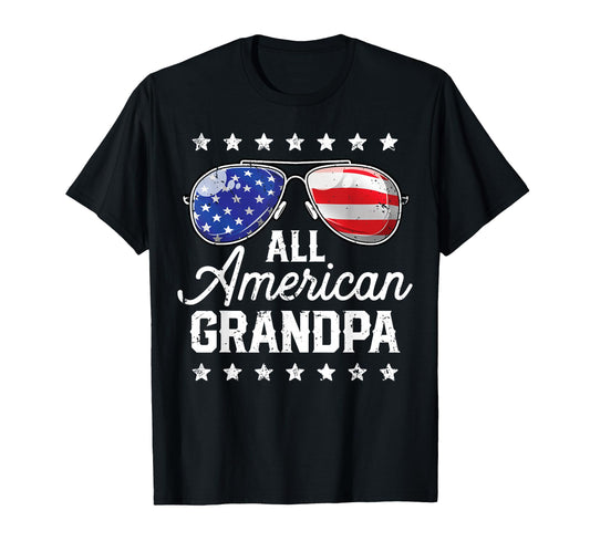 All American Grandpa 4Th July Family T-Shirt - Novelty Apparel Unisex - T-Shirt, Sweatshirt, Hoodie