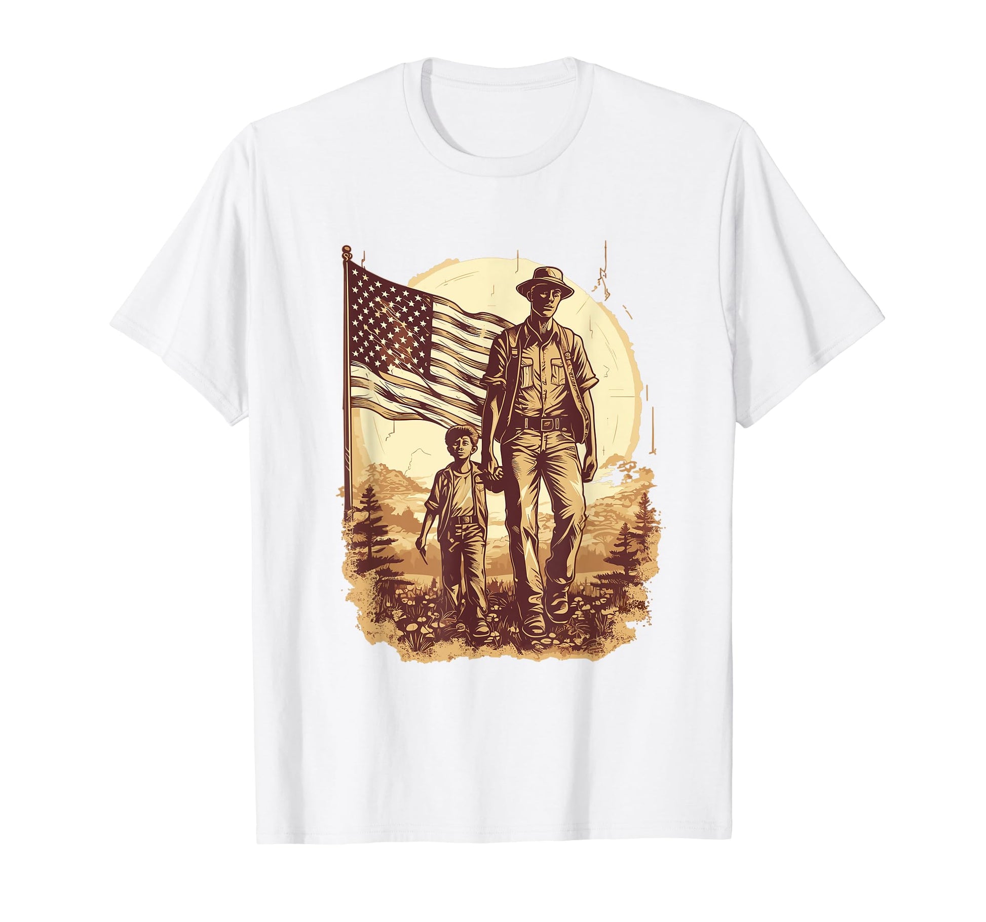 Dad Grandpa Veteran Veterans American T-Shirt - Novelty Apparel Men Women - T-Shirt, Sweatshirt, Hoodie