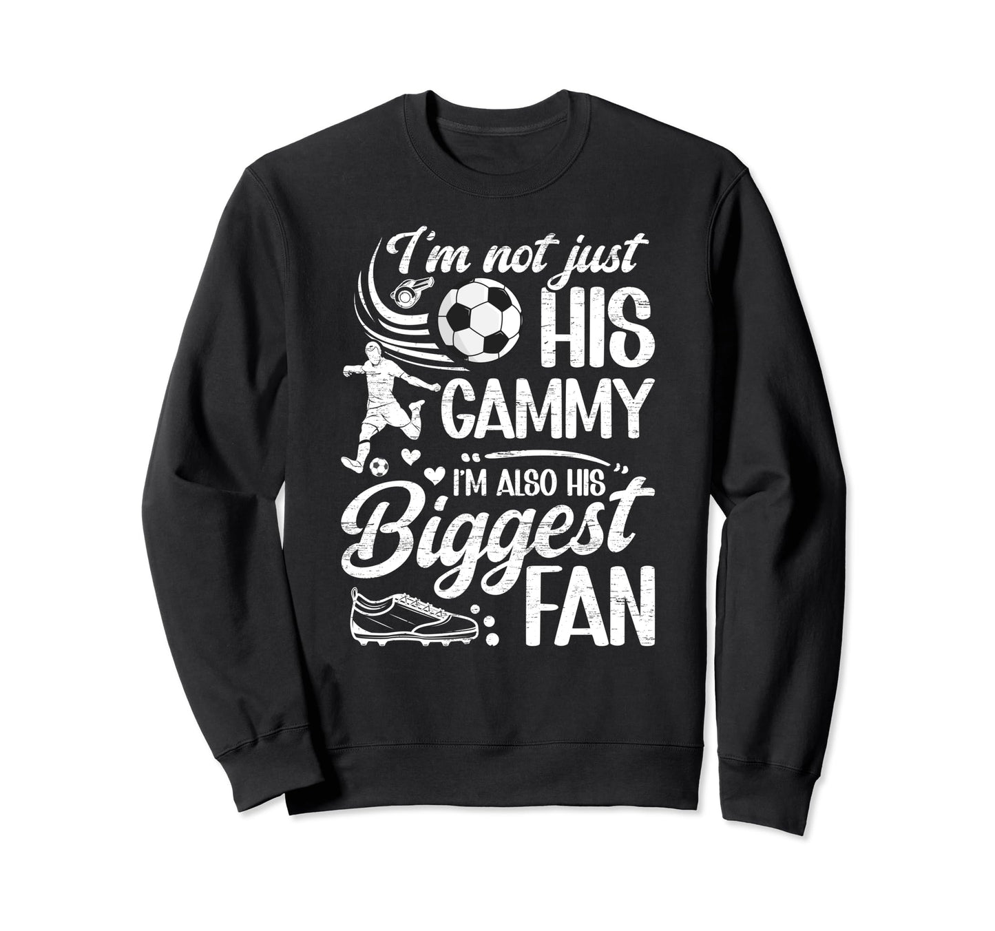 His Biggest Fan Soccer Gammy Sweatshirt - Aesthetic Graphic for Adults - T-Shirt, Sweatshirt, Hoodie