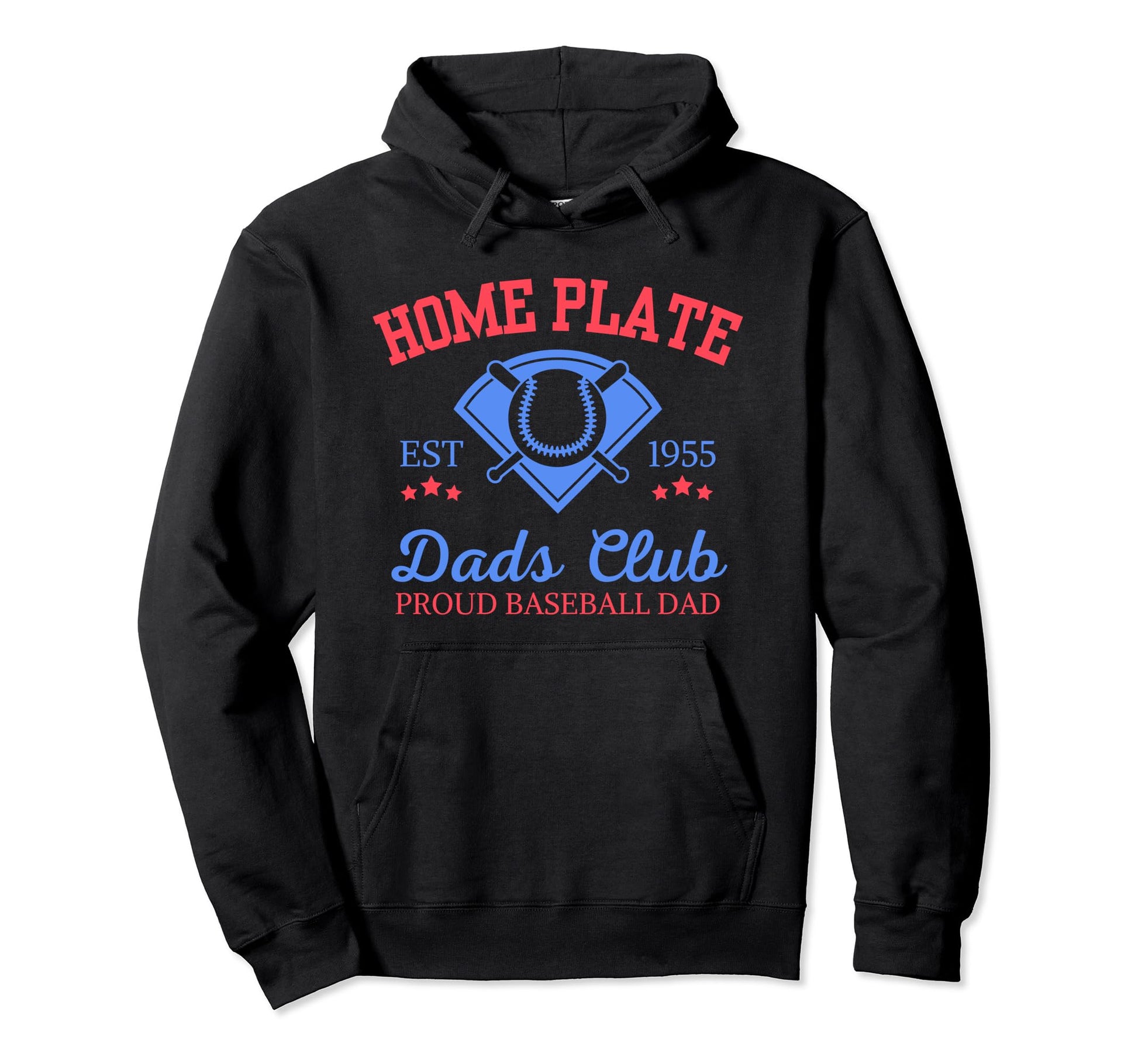 Home Plate Dads Club Proud Baseball Dad Hoodie - Trendy Graphic for Adults - T-Shirt, Sweatshirt, Hoodie