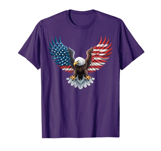 American Flag Bald Eagle Patriotic T-Shirt - Aesthetic Graphic for Adults - T-Shirt, Sweatshirt, Hoodie