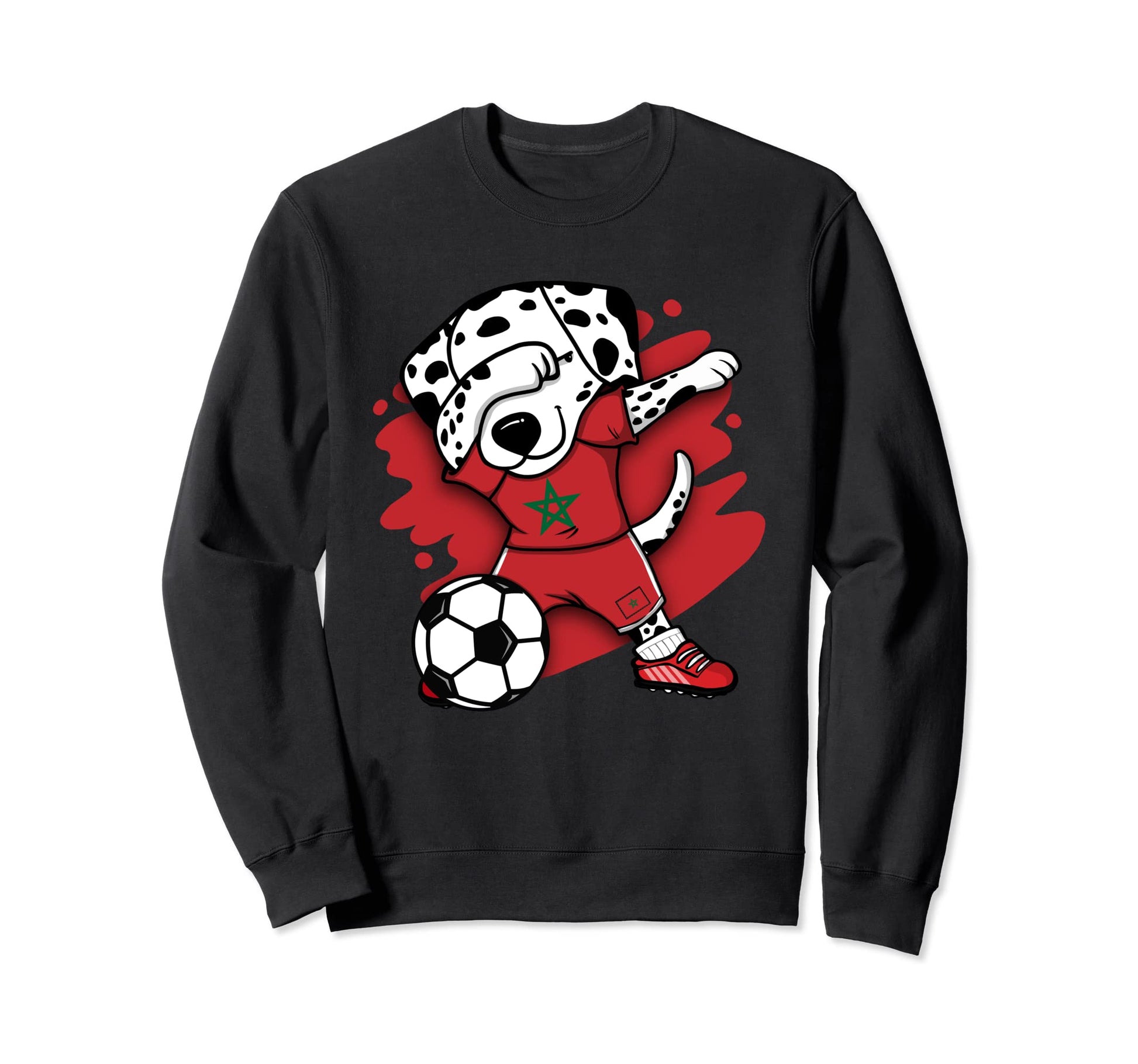Dabbing Dalmatian Morocco Soccer Sweatshirt - Aesthetic Graphic for Adults - T-Shirt, Sweatshirt, Hoodie