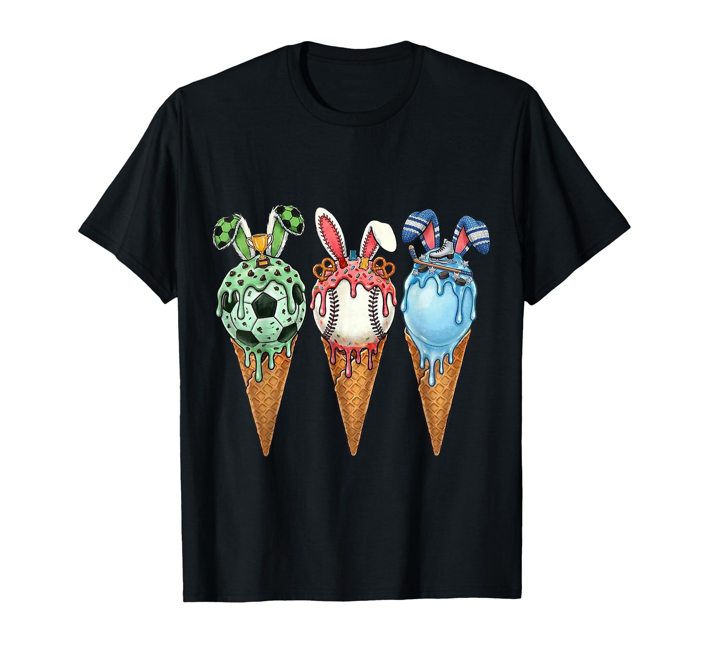 Bunny Ears Soccer Baseball Hockey T-Shirt - Fun Novelty Design for Adults - T-Shirt, Sweatshirt, Hoodie