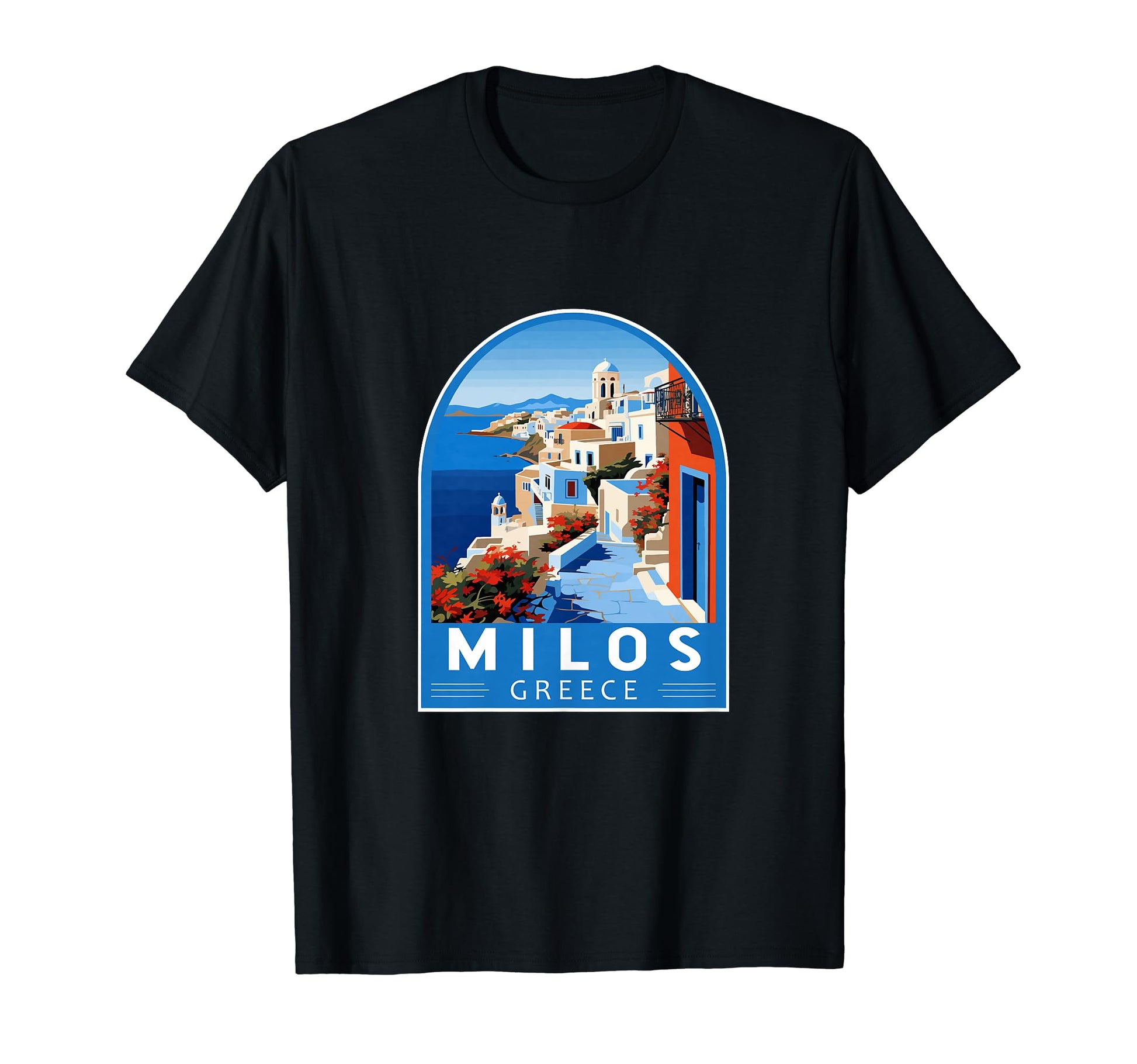 Milos Greece Travel Art Emblem T-Shirt - Novelty Apparel Men Women - T-Shirt, Sweatshirt, Hoodie