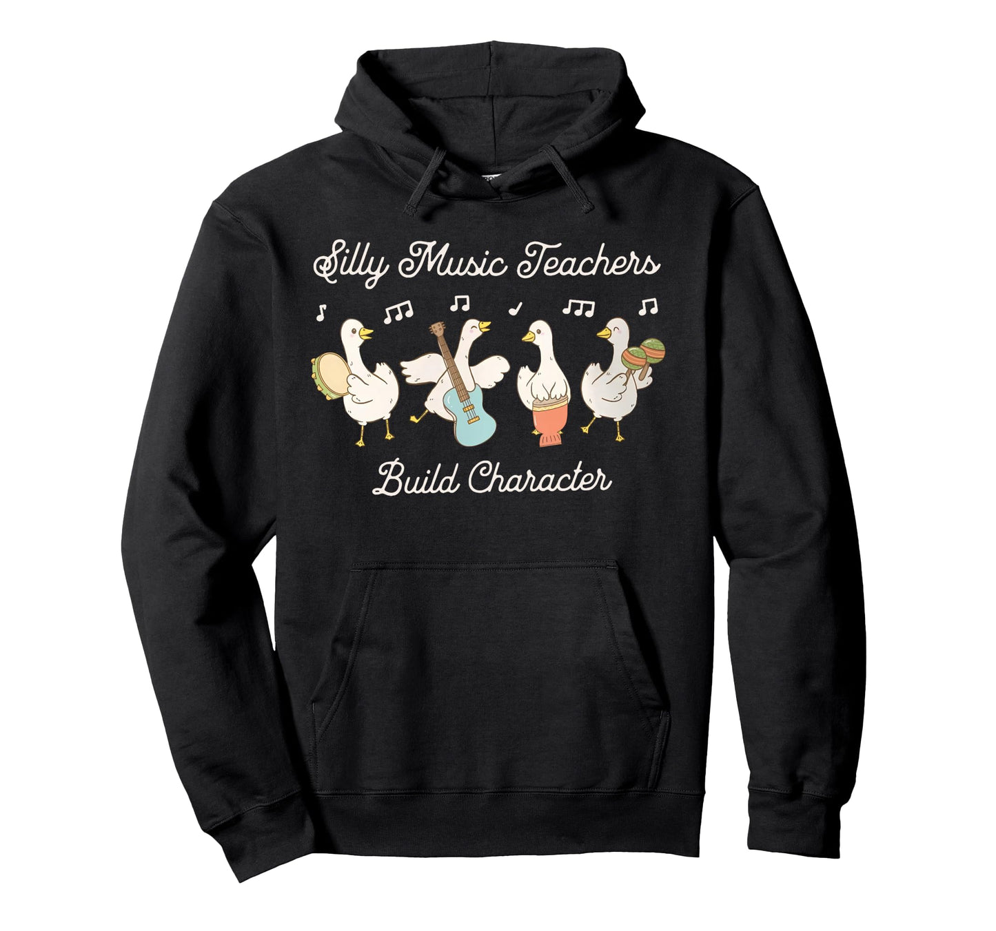 Silly Goose Music Teacher Build Hoodie - Unique Graphic for Adults - T-Shirt, Sweatshirt, Hoodie