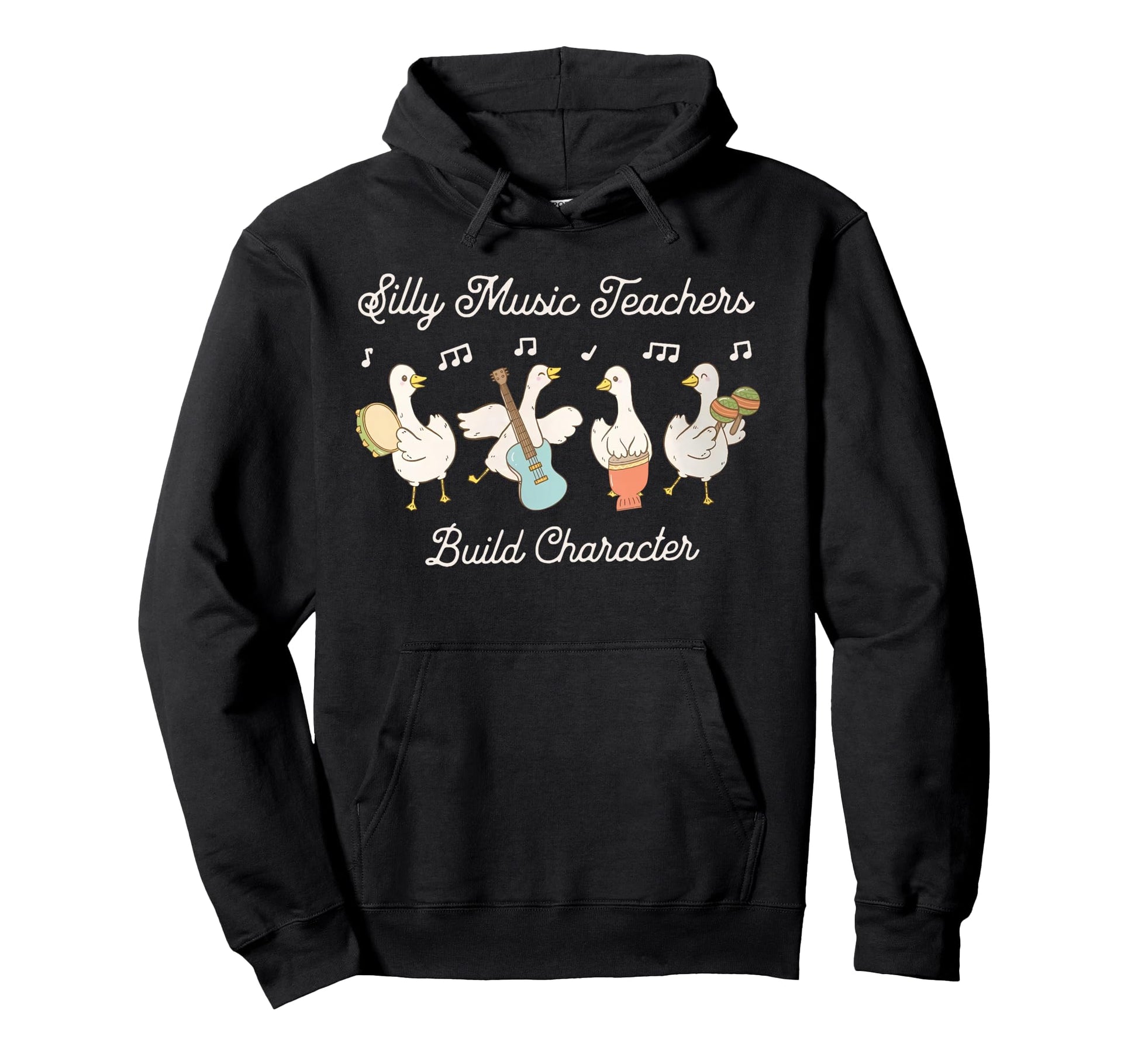 Silly Goose Music Teacher Build Hoodie - Unique Graphic for Adults - T-Shirt, Sweatshirt, Hoodie