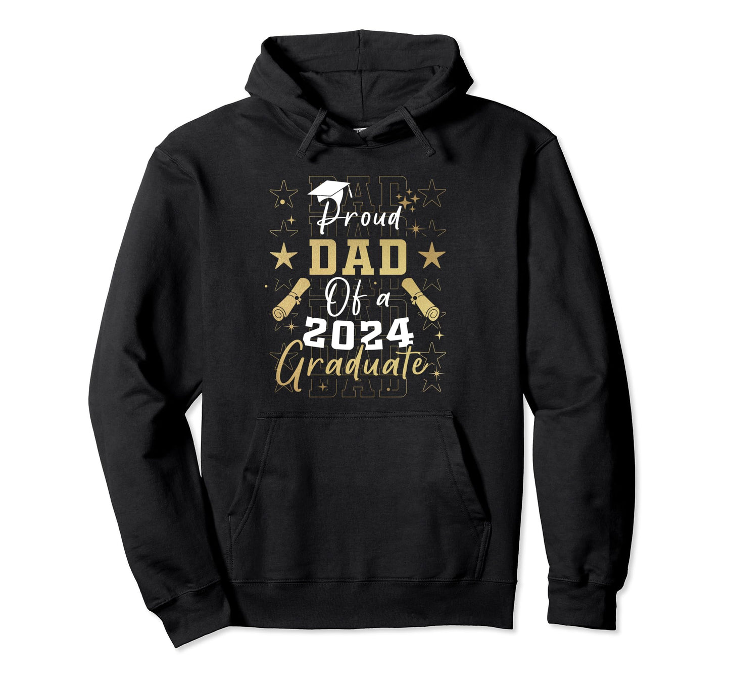 Funny Proud Dad Class 2024 Graduate Hoodie - Streetwear Style for Adults - T-Shirt, Sweatshirt, Hoodie