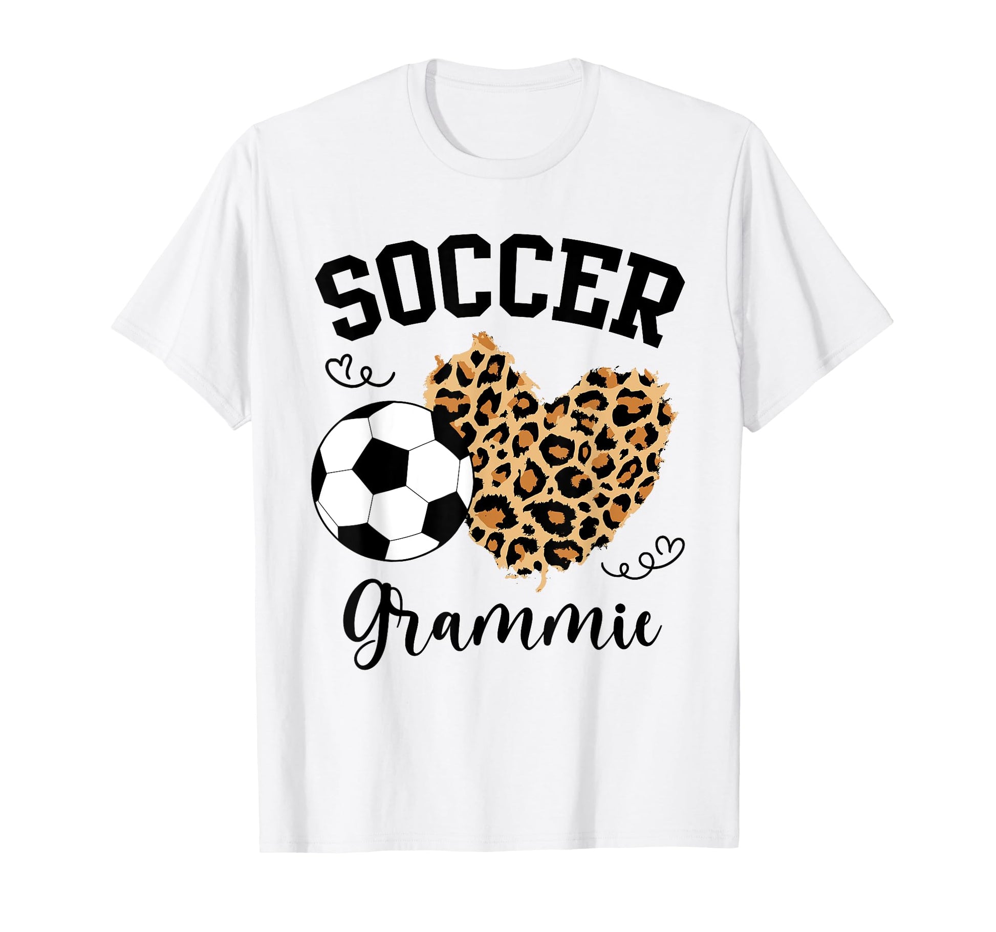 Soccer Grammie Heart Leopard T-Shirt - Fun Novelty Design Men Women - T-Shirt, Sweatshirt, Hoodie