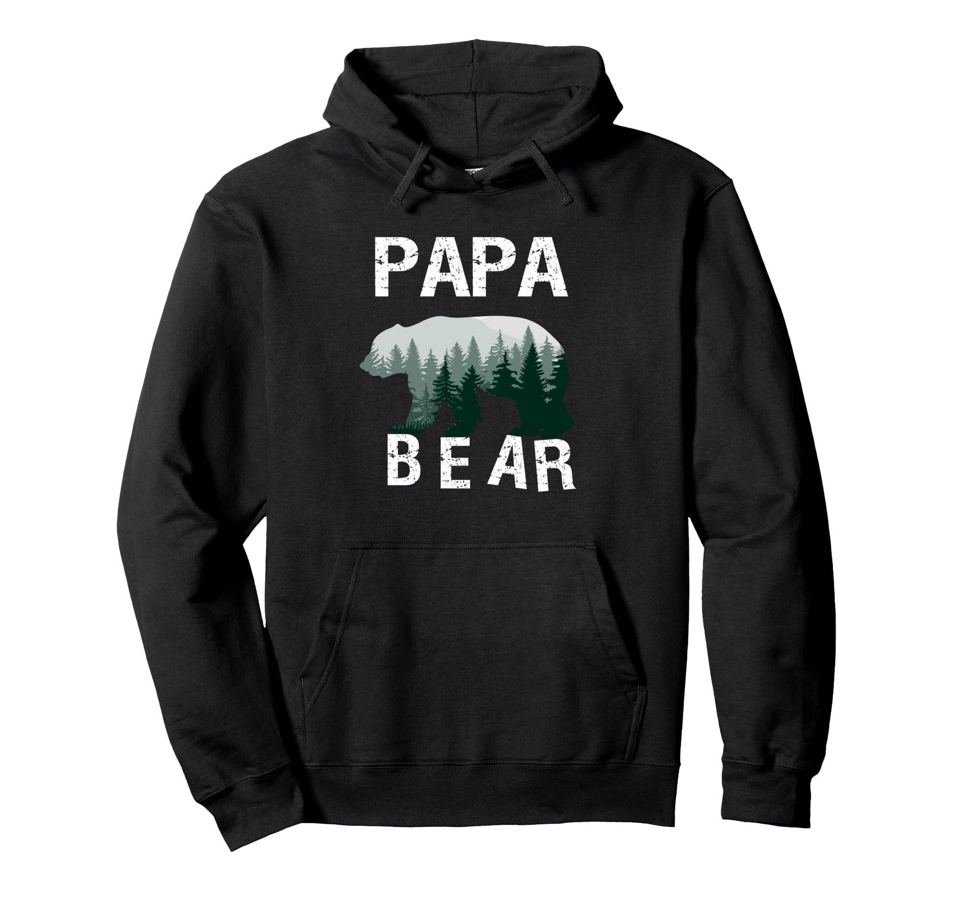 Papa Bear Nature Trees Dad Fathers Hoodie - Aesthetic Graphic for Adults - T-Shirt, Sweatshirt, Hoodie