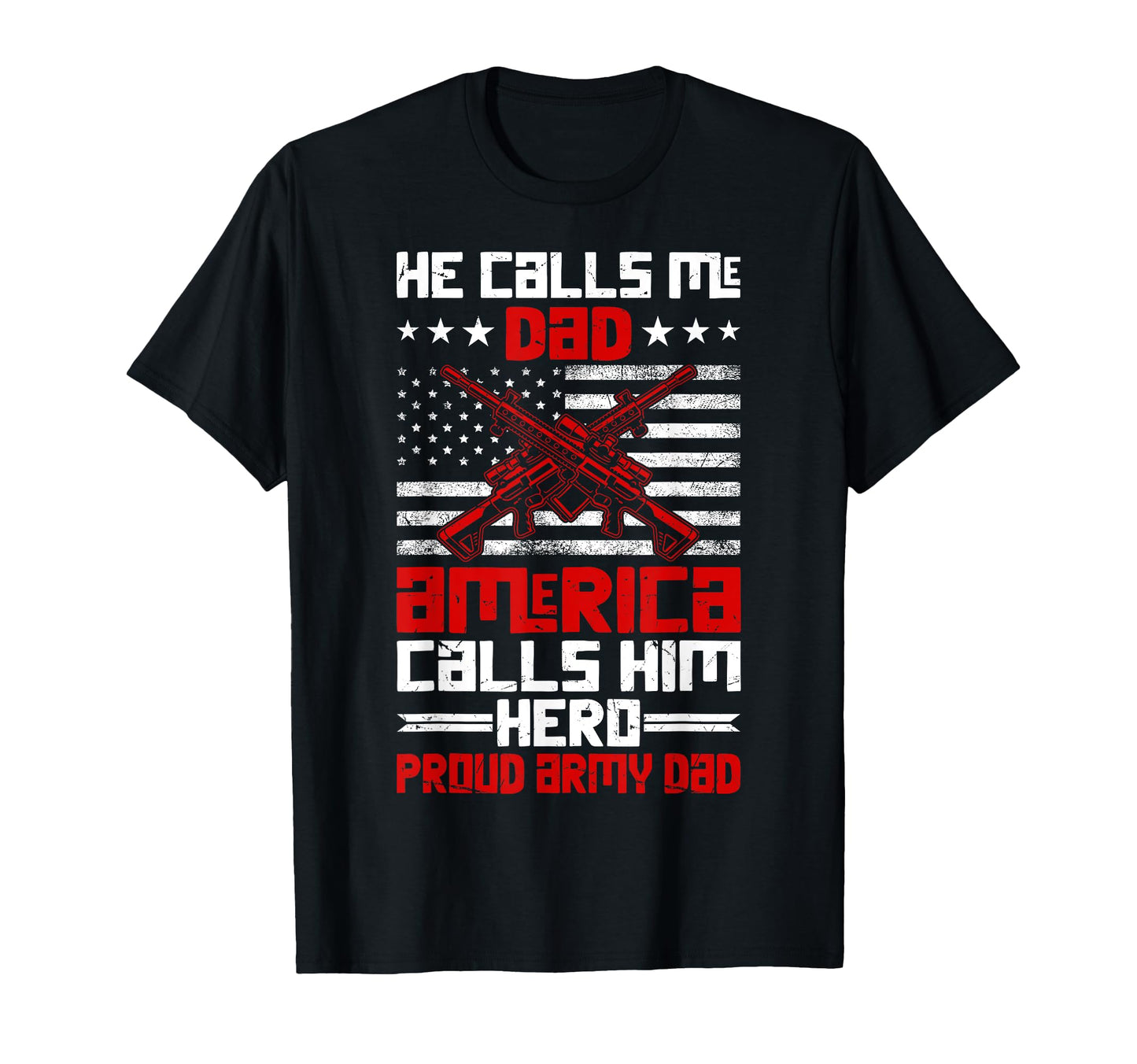 Proud Military Dad American Usa T-Shirt - Casual Everyday Wear for Adults - T-Shirt, Sweatshirt, Hoodie