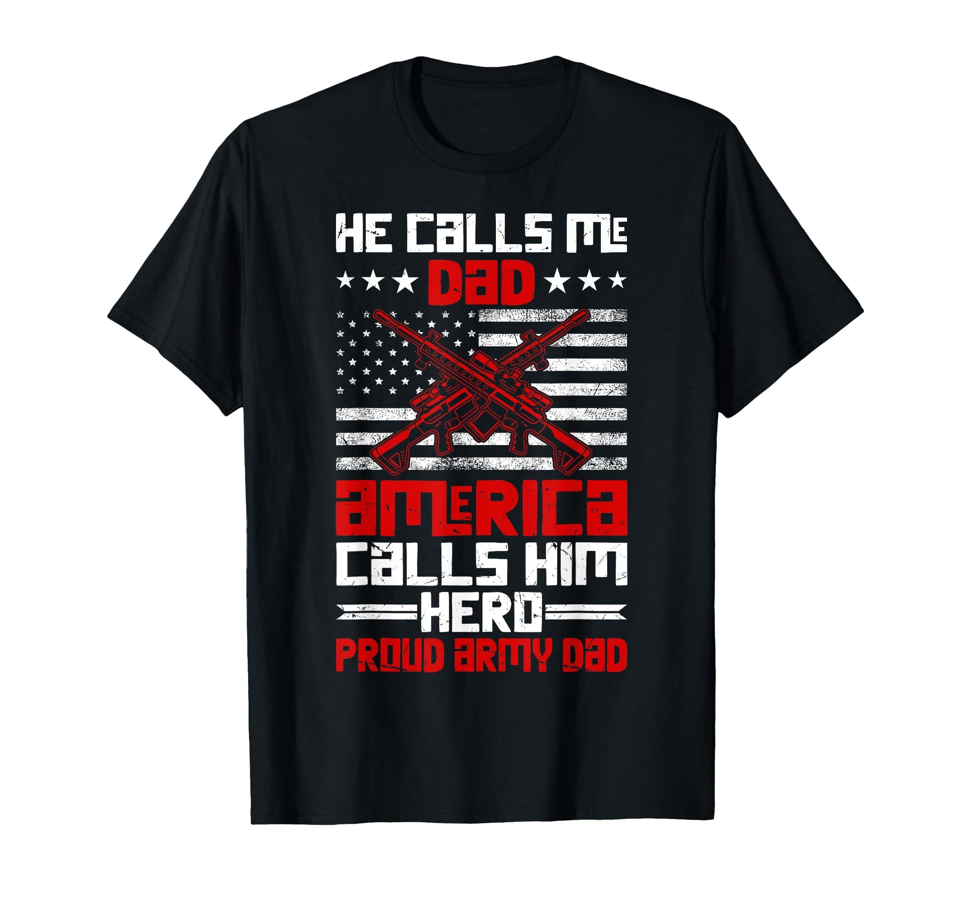 Proud Military Dad American Usa T-Shirt - Casual Everyday Wear for Adults - T-Shirt, Sweatshirt, Hoodie