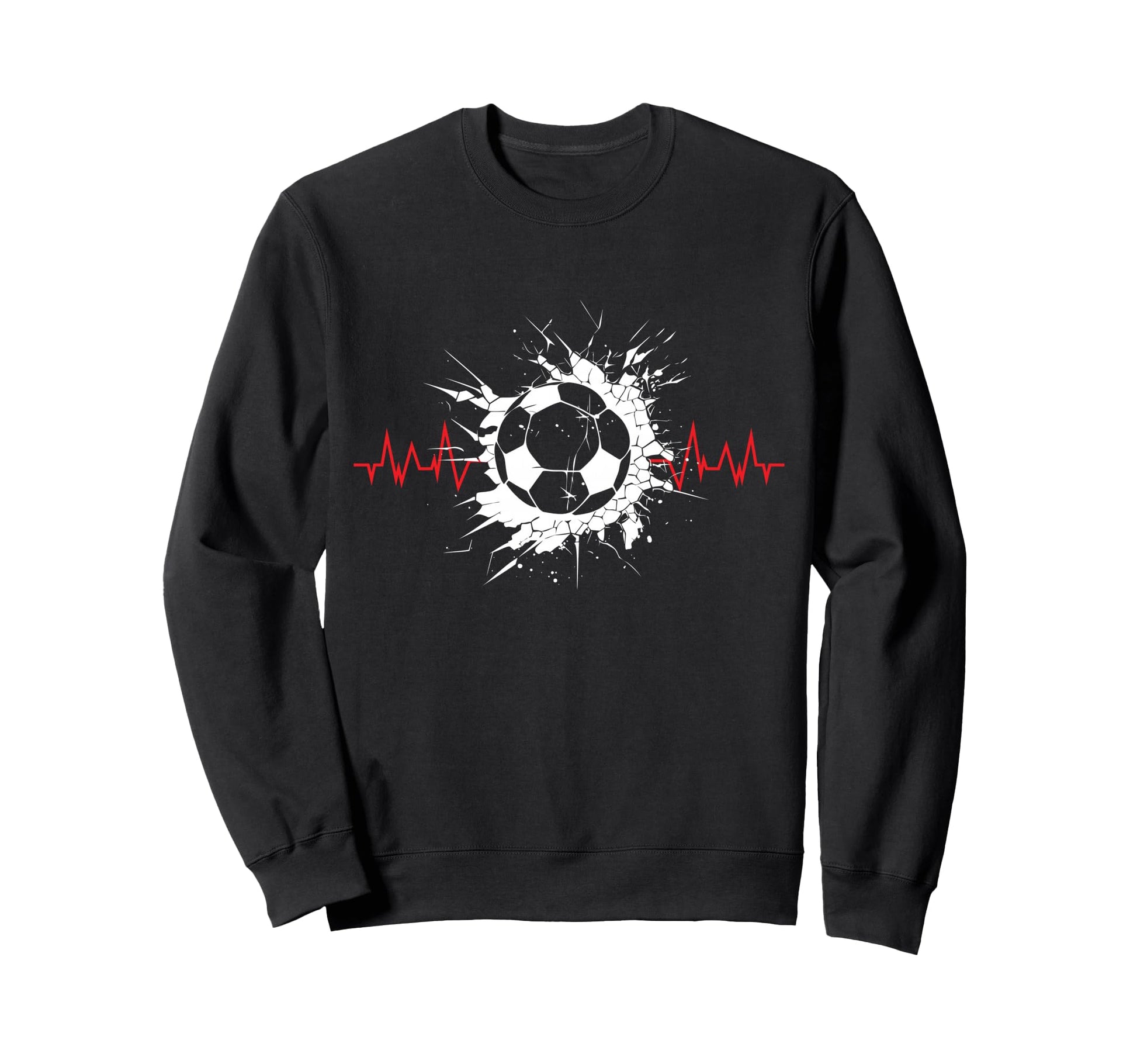 Soccer Ball Heartbeat Players And Sweatshirt - Unique Graphic Men Women - T-Shirt, Sweatshirt, Hoodie