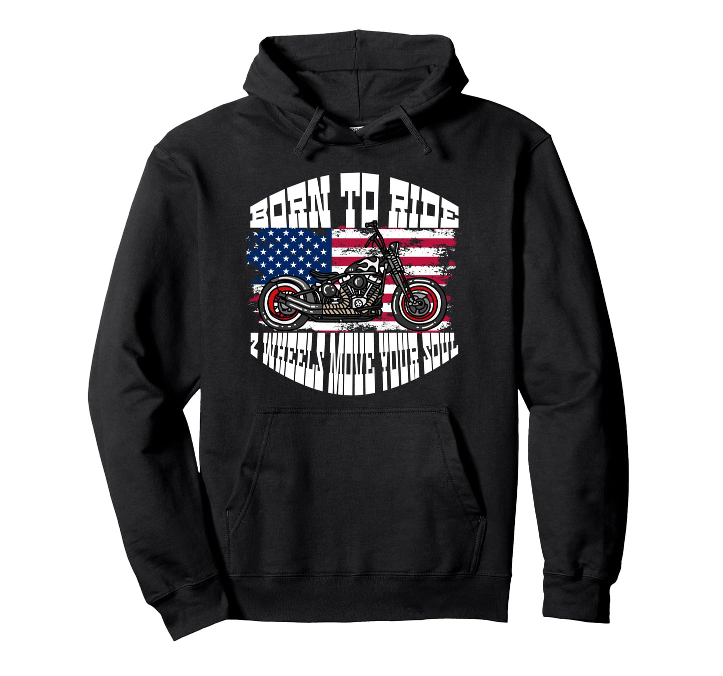 Biker Dad American Us Flag Motorcycle Hoodie - Custom Art Print for Adults - T-Shirt, Sweatshirt, Hoodie