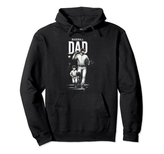 Baseball Dad Fathers Day Hoodie - Aesthetic Graphic Men Women - T-Shirt, Sweatshirt, Hoodie