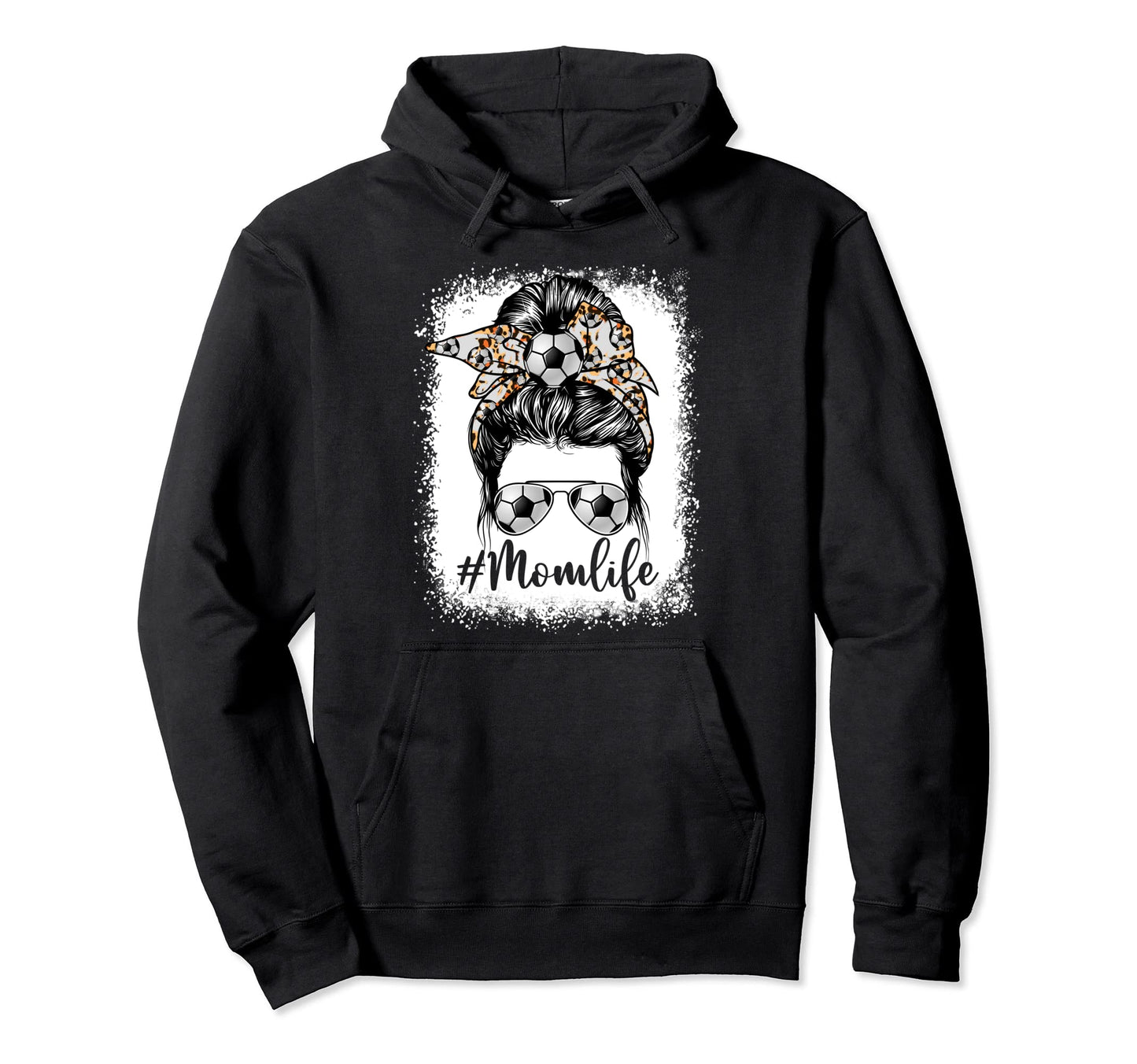 Soccer Mom Life Messy Bun Game Day Hoodie - Streetwear Style for Adults - T-Shirt, Sweatshirt, Hoodie