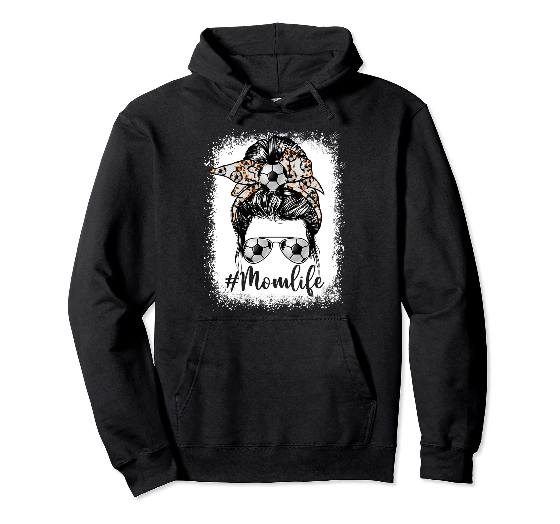 Soccer Mom Life Messy Bun Game Day Hoodie - Streetwear Style for Adults - T-Shirt, Sweatshirt, Hoodie