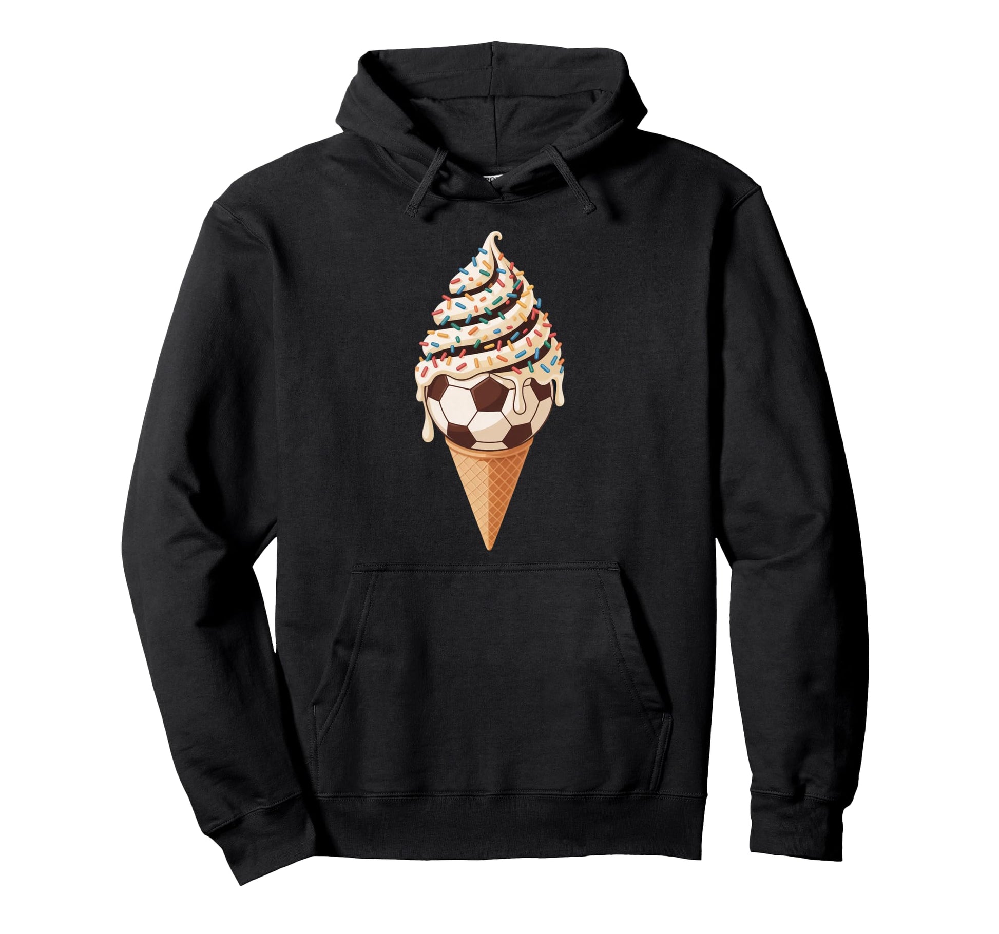 Ice Cream Soccer Ball Drip Game Hoodie - Minimalist Print for Adults - T-Shirt, Sweatshirt, Hoodie