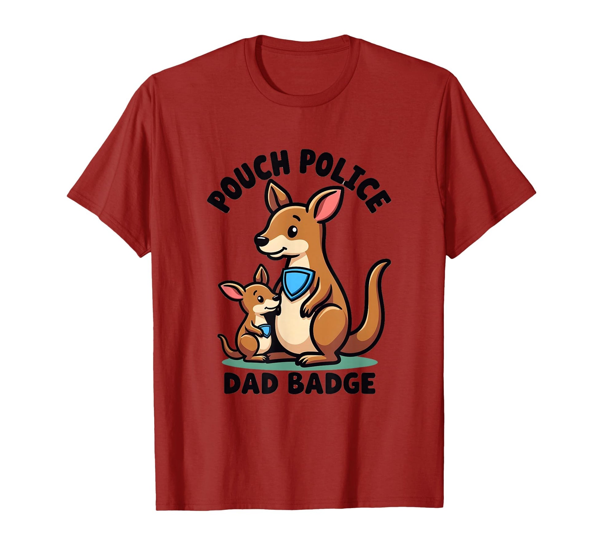 Pouch Police Dad Badge Kangaroo T-Shirt - Unique Graphic Unisex - T-Shirt, Sweatshirt, Hoodie
