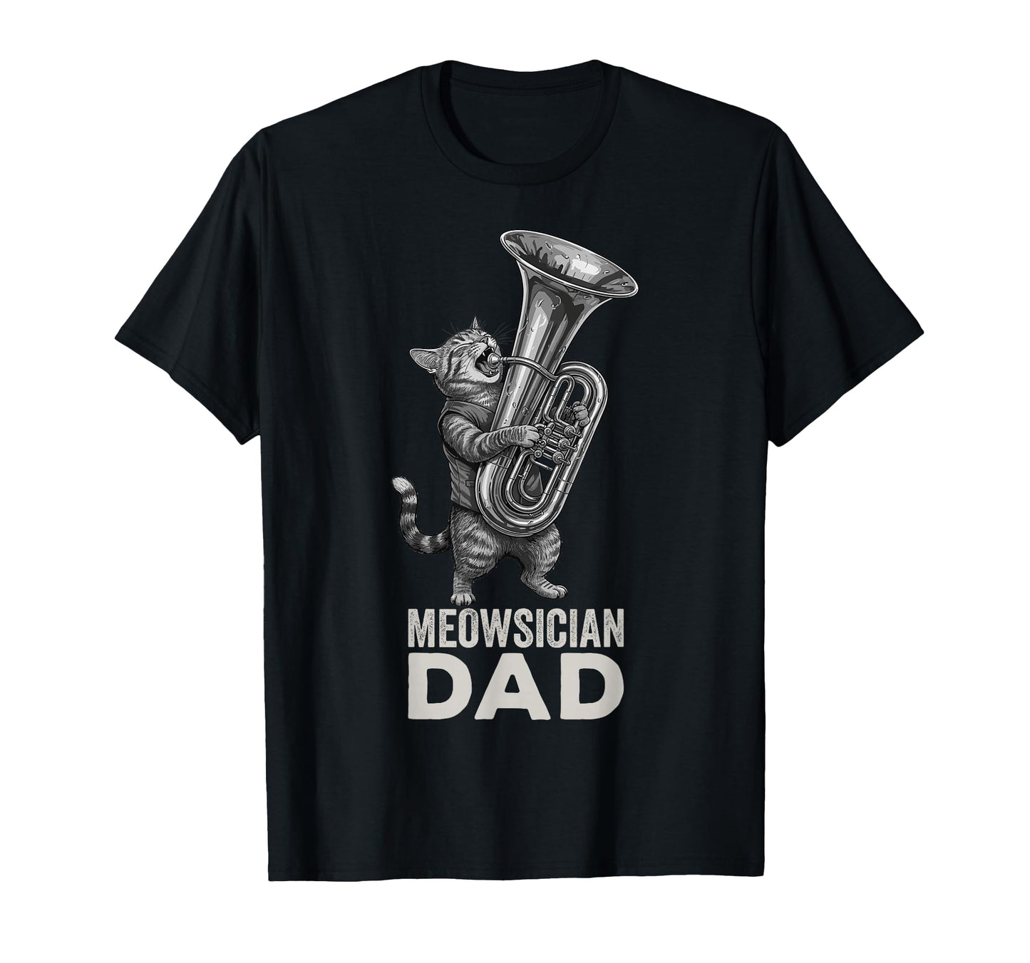 Funny Cat Playing Tuba Meowsician T-Shirt - Custom Art Print for Adults - T-Shirt, Sweatshirt, Hoodie