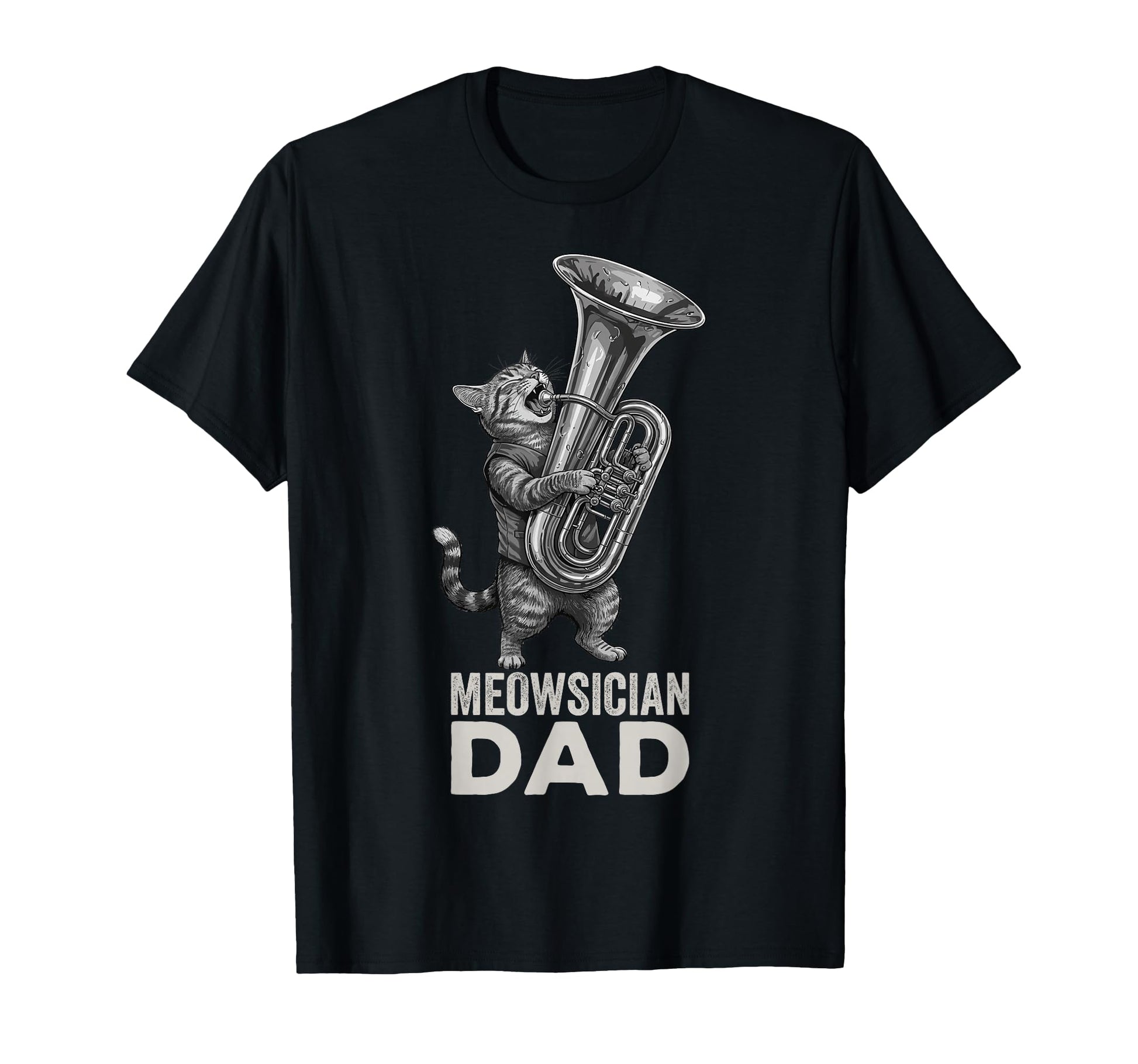 Funny Cat Playing Tuba Meowsician T-Shirt - Custom Art Print for Adults - T-Shirt, Sweatshirt, Hoodie