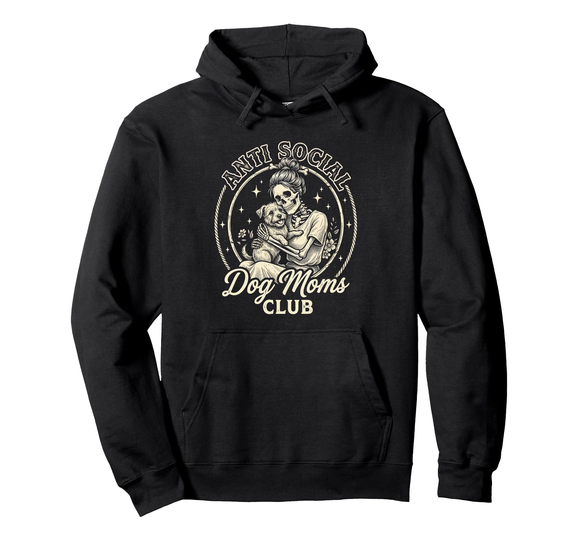 Anti Social Dog Moms Club Funny Hoodie - Custom Art Print Men Women - T-Shirt, Sweatshirt, Hoodie