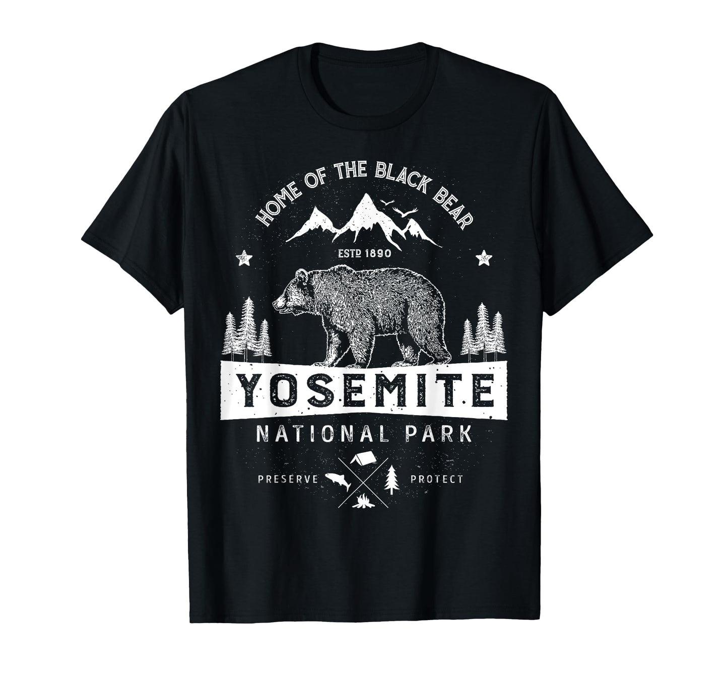 Yosemite National Park California Bear T-Shirt - Unique Graphic Men Women - T-Shirt, Sweatshirt, Hoodie