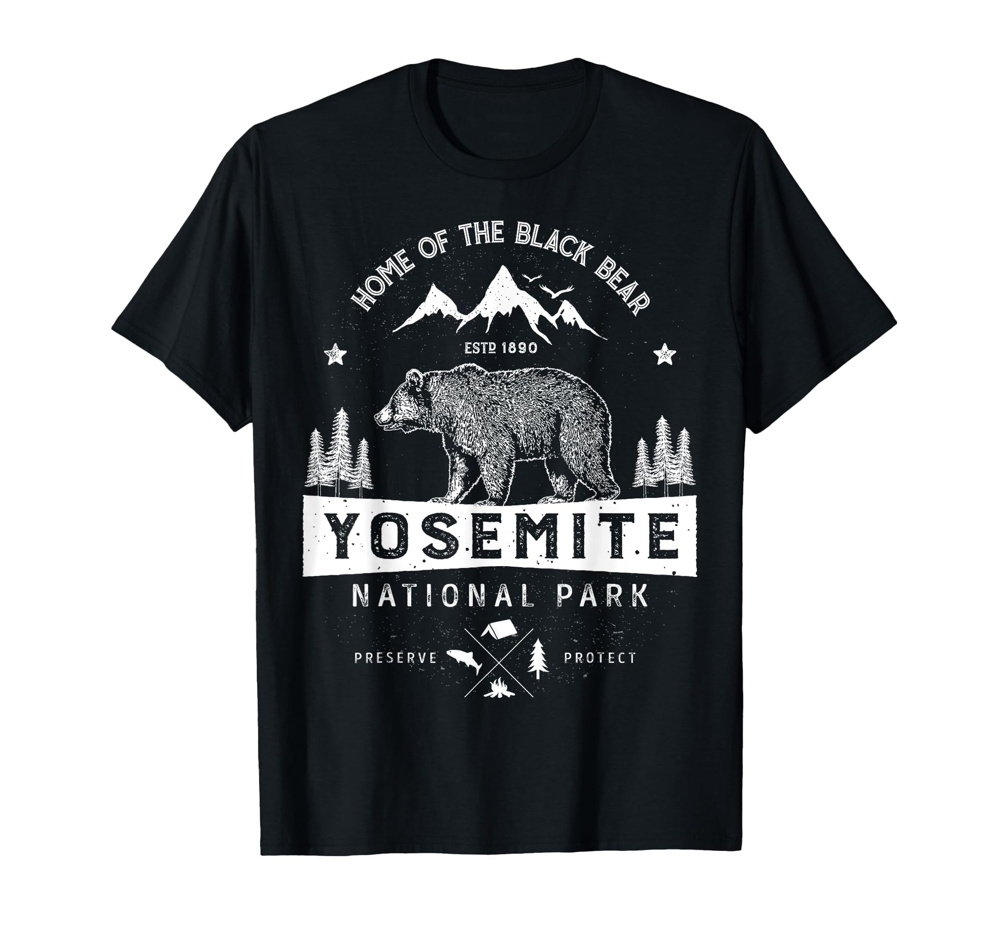 Yosemite National Park California Bear T-Shirt - Unique Graphic Men Women - T-Shirt, Sweatshirt, Hoodie