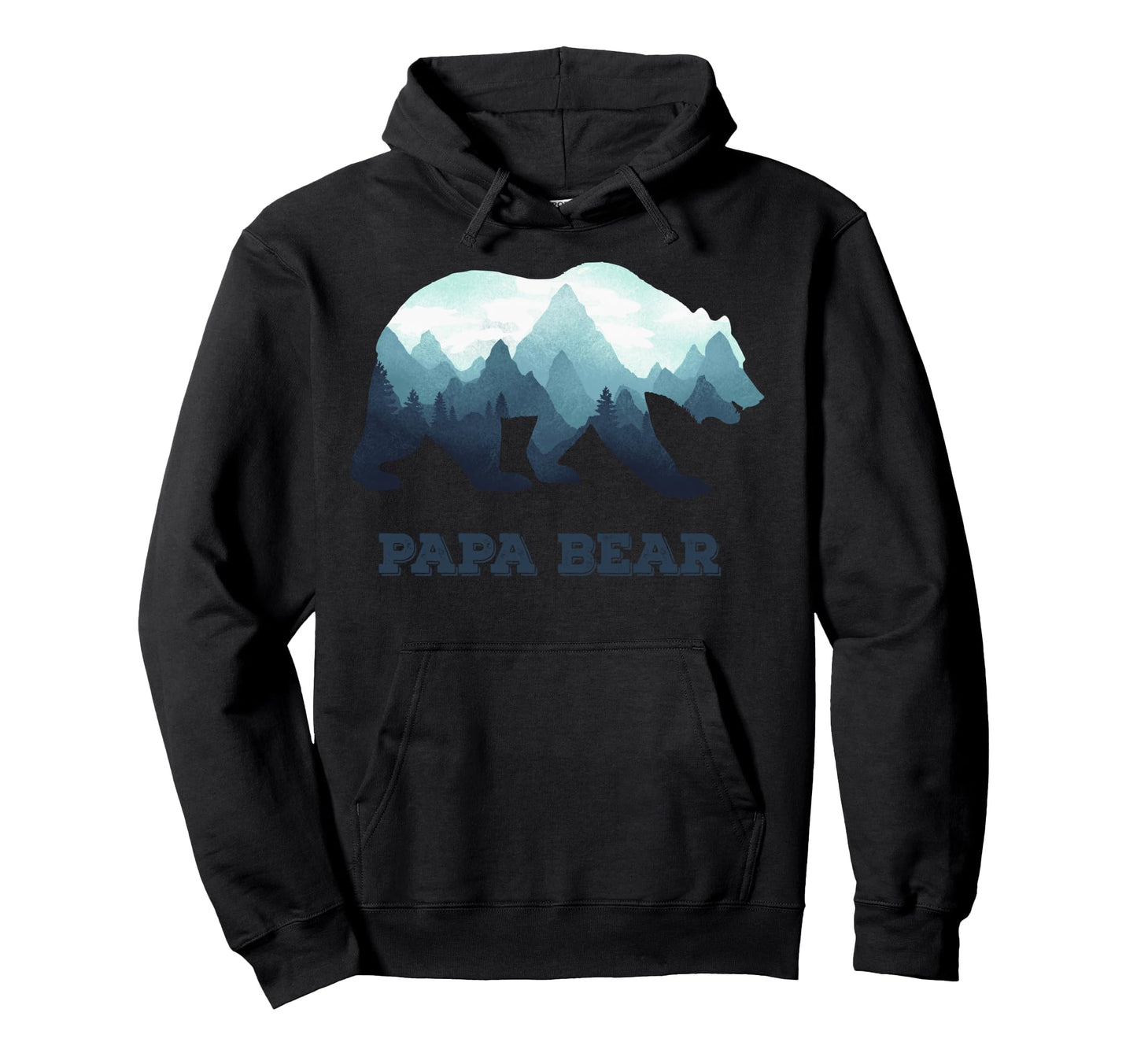 Papa Bear Wildlife Fathers Day Gift Hoodie - Minimalist Print Men Women - T-Shirt, Sweatshirt, Hoodie