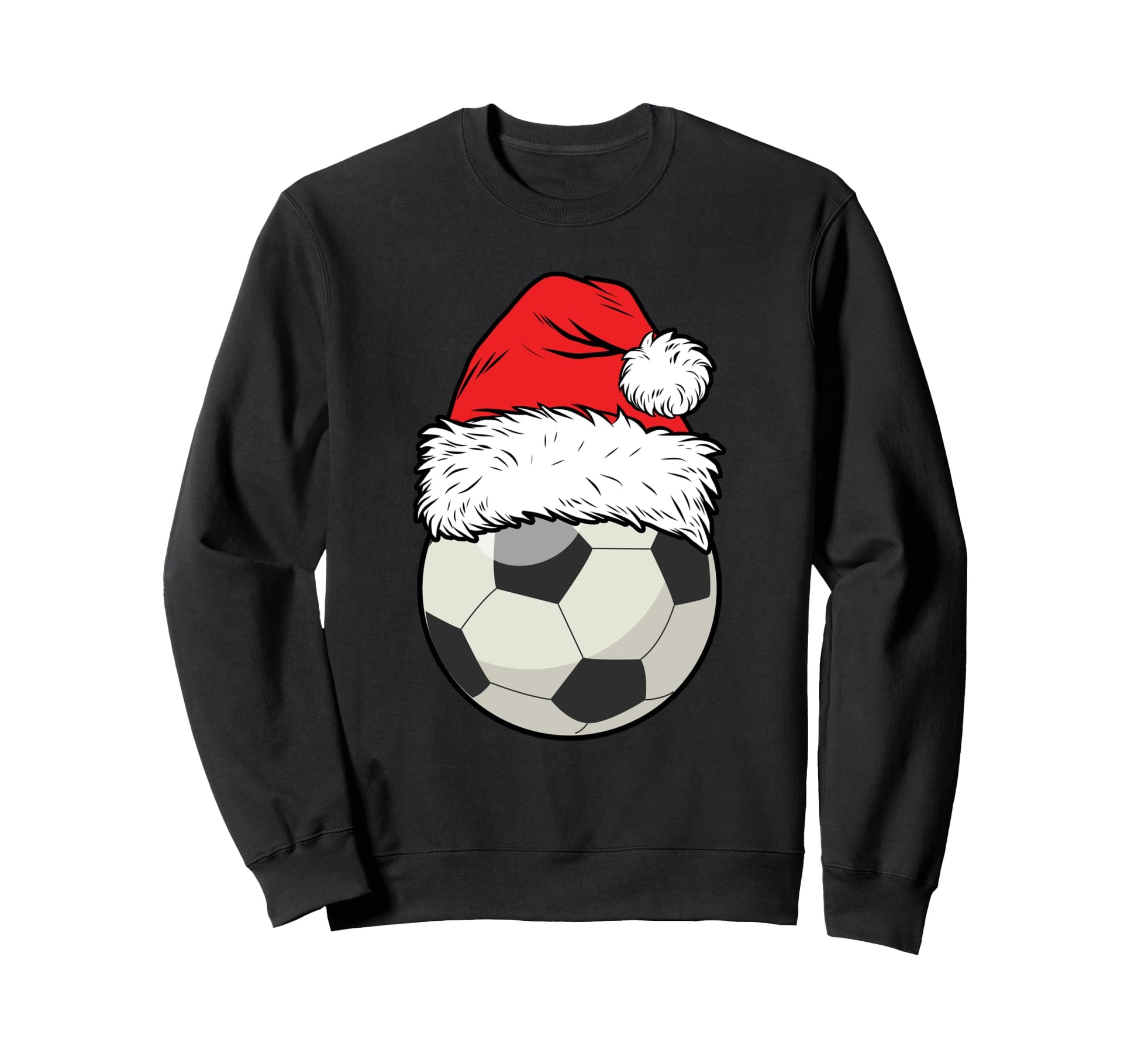 Soccer Football Santa Hat Sweatshirt - Fun Novelty Design Men Women - T-Shirt, Sweatshirt, Hoodie