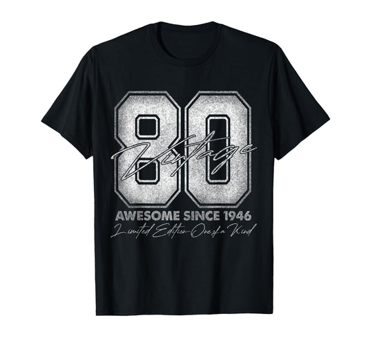 80 Year Old Gifts 1946 80Th Birthday T-Shirt - Minimalist Print for Adults - T-Shirt, Sweatshirt, Hoodie