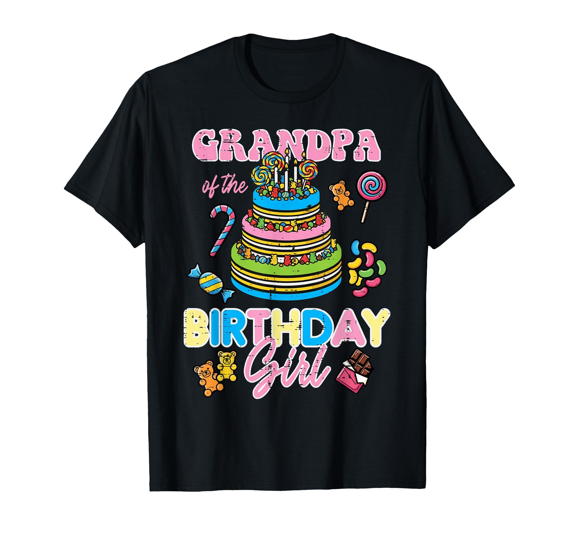 Grandpa Birthday Cake Bday Party Family T-Shirt - Graphic Print Men Women - T-Shirt, Sweatshirt, Hoodie