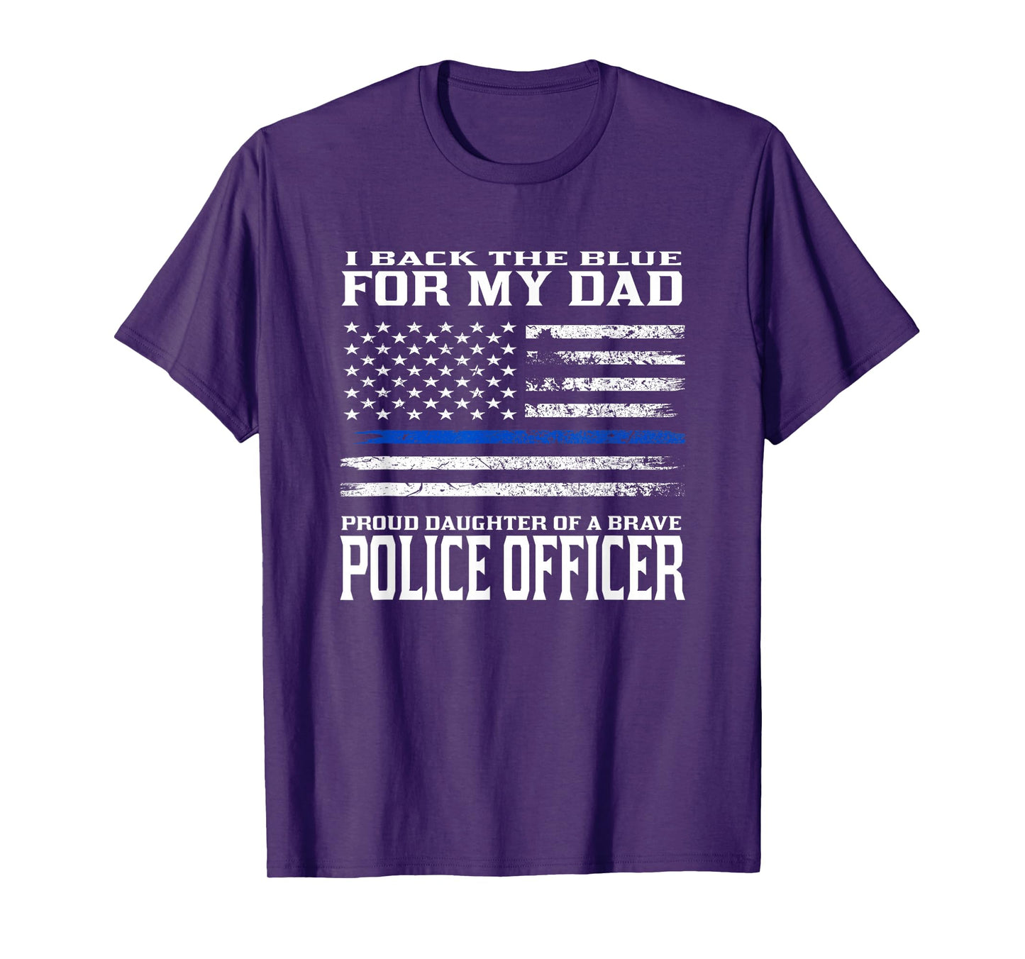 Thin Blue Line Proud Daughter Police T-Shirt - Novelty Apparel for Adults - T-Shirt, Sweatshirt, Hoodie