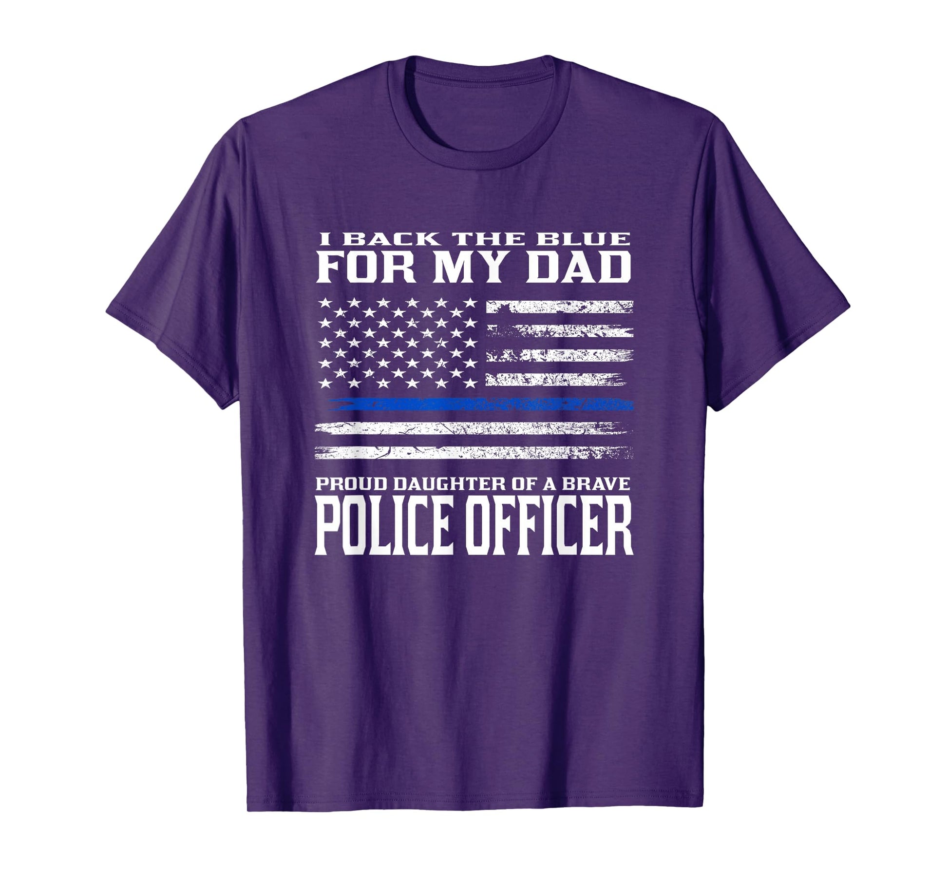 Thin Blue Line Proud Daughter Police T-Shirt - Novelty Apparel for Adults - T-Shirt, Sweatshirt, Hoodie