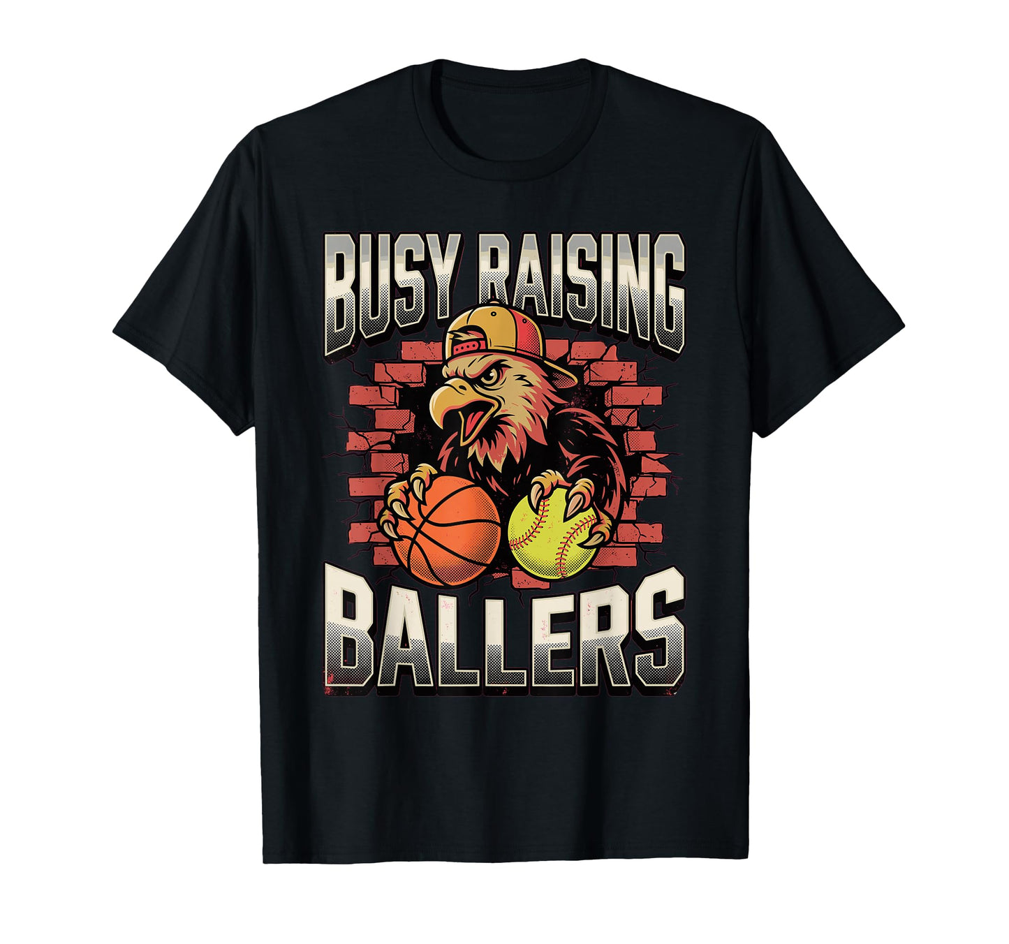 Busy Raising Ballers Sports Parent Athletic T-Shirt - Graphic Print Unisex - T-Shirt, Sweatshirt, Hoodie