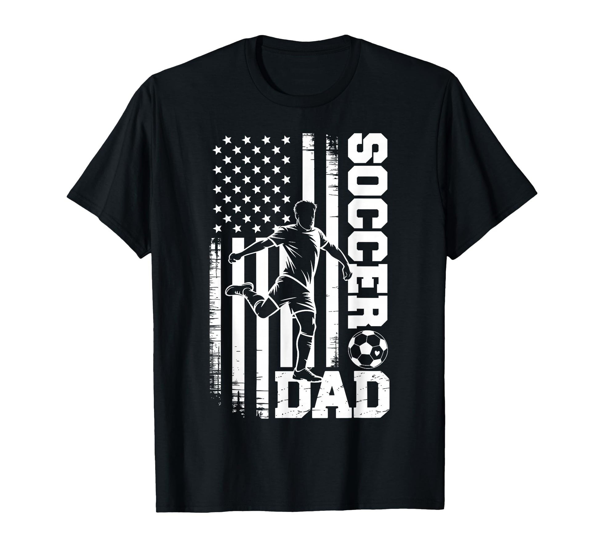 Proud Soccer Dad American Flag T-Shirt - Fun Novelty Design Men Women - T-Shirt, Sweatshirt, Hoodie