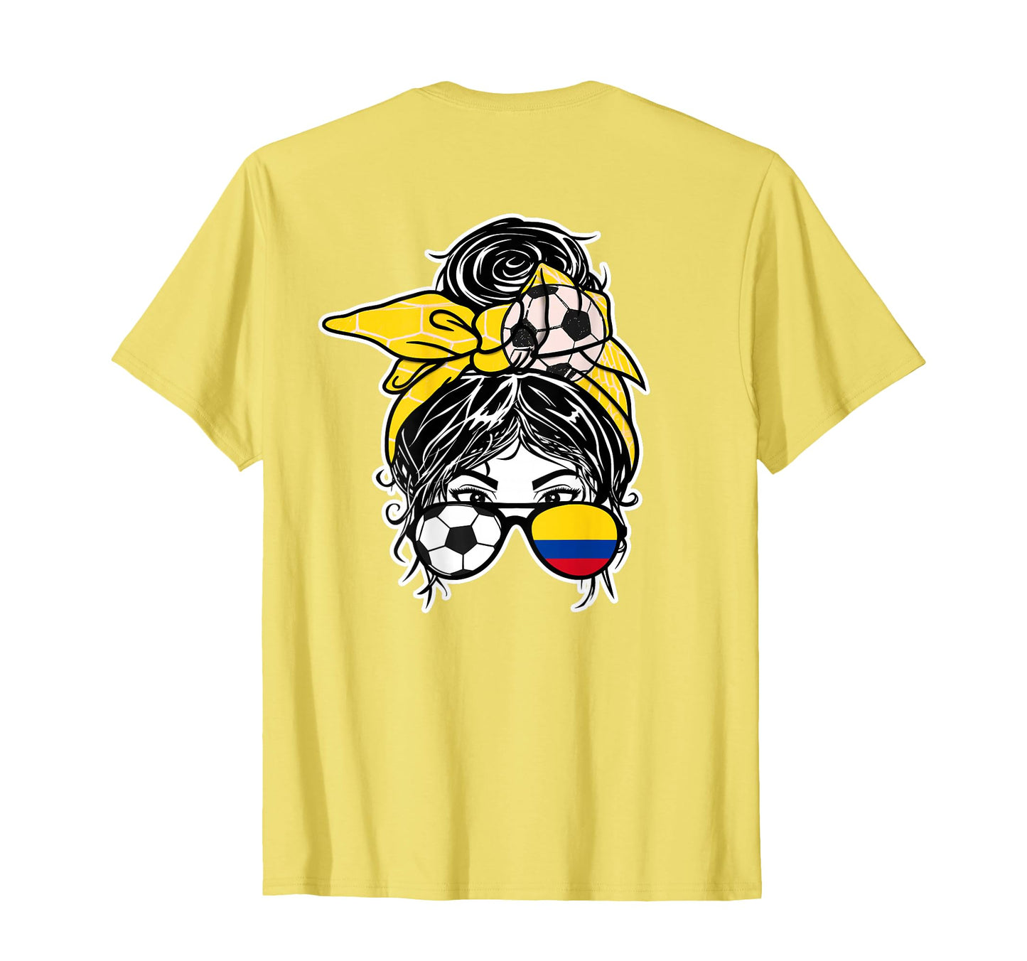 Messy Bun Hair Colombian Soccer Colombia T-Shirt - Trendy Graphic Unisex - T-Shirt, Sweatshirt, Hoodie