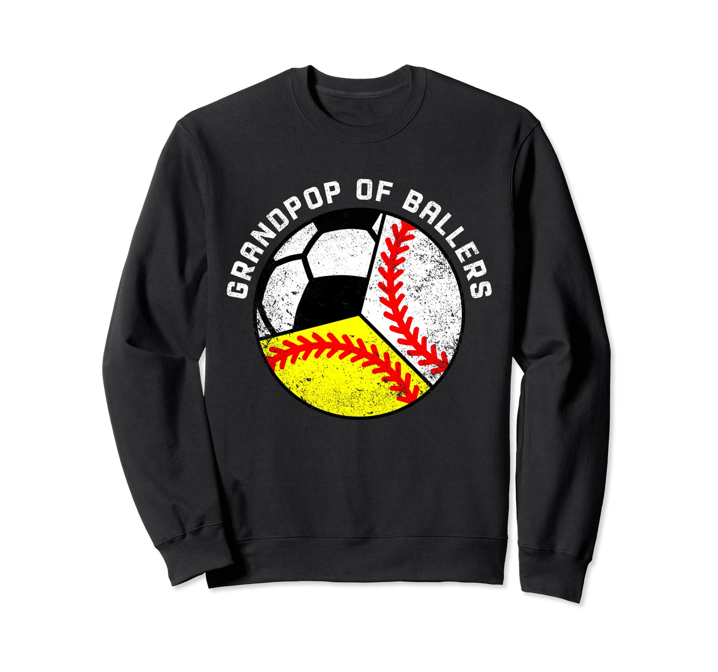 Grandpop Ballers Funny Baseball Sweatshirt - Trendy Graphic for Adults - T-Shirt, Sweatshirt, Hoodie