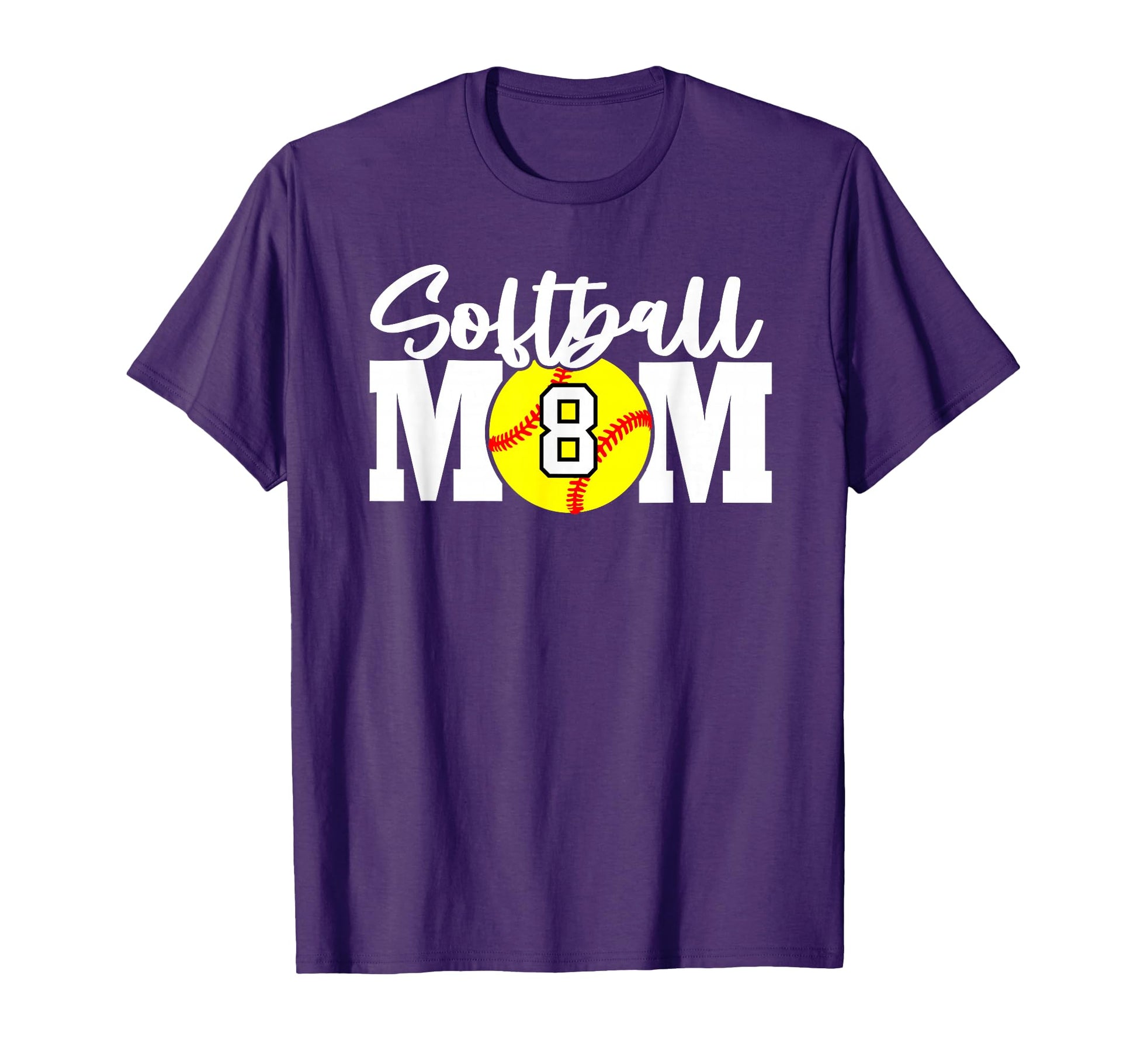 Softball Mom Number 8 T-Shirt - Unique Graphic Unisex - T-Shirt, Sweatshirt, Hoodie