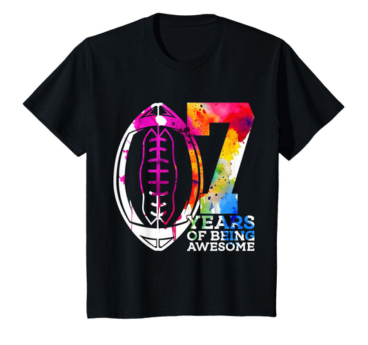 7 Years Being Awesome Football 7Th T-Shirt - Casual Everyday Wear Unisex - T-Shirt, Sweatshirt, Hoodie
