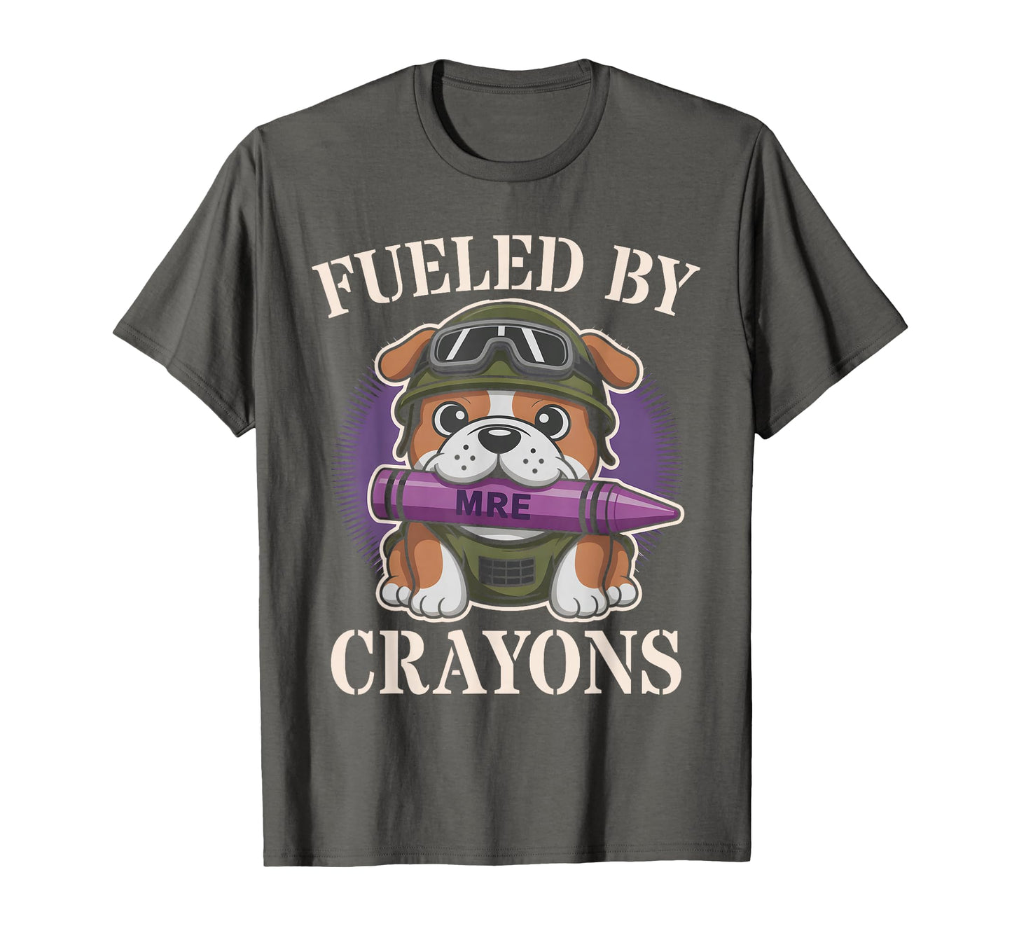Sarcastic Fueled Crayons Bulldog T-Shirt - Casual Everyday Wear Unisex - T-Shirt, Sweatshirt, Hoodie