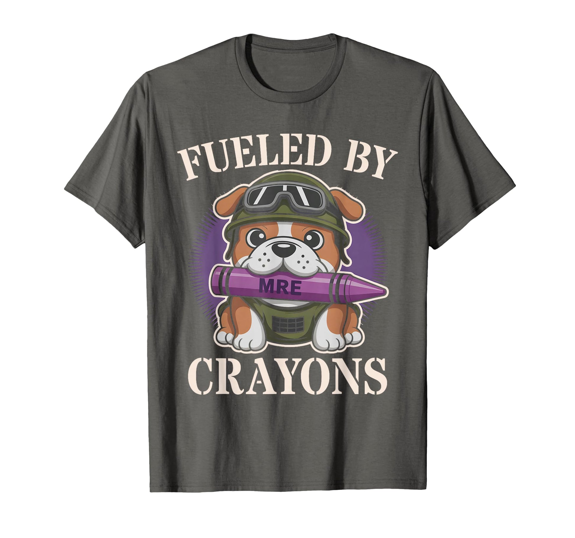 Sarcastic Fueled Crayons Bulldog T-Shirt - Casual Everyday Wear Unisex - T-Shirt, Sweatshirt, Hoodie