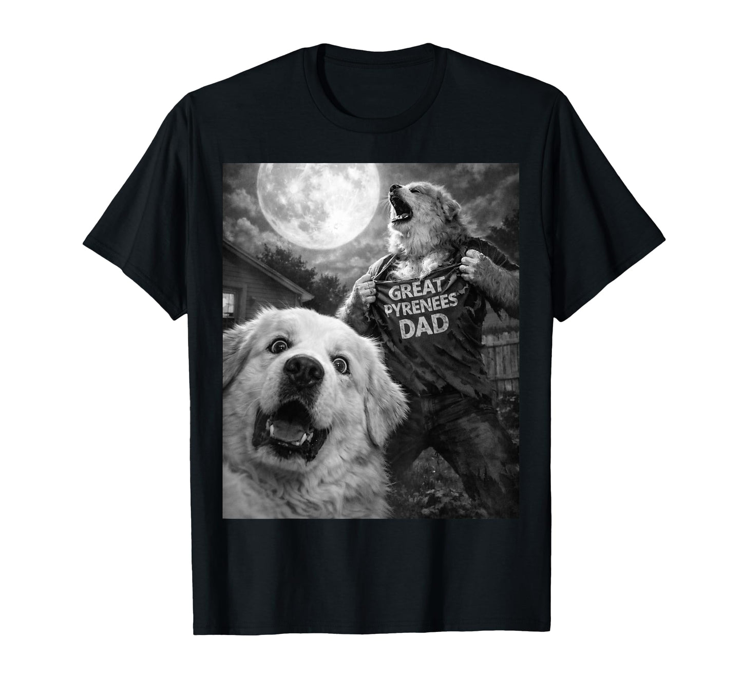 Great Pyrenees Dad Funny Horror Mens T-Shirt - Graphic Print Men Women - T-Shirt, Sweatshirt, Hoodie