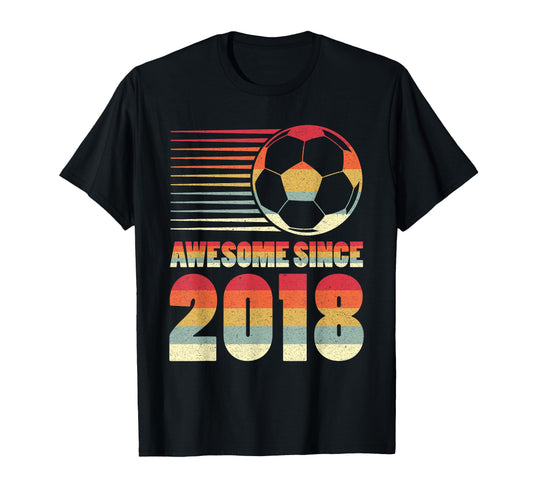 Awesome Since 2018 Soccer 8Th Birthday T-Shirt - Minimalist Print Men Women - T-Shirt, Sweatshirt, Hoodie