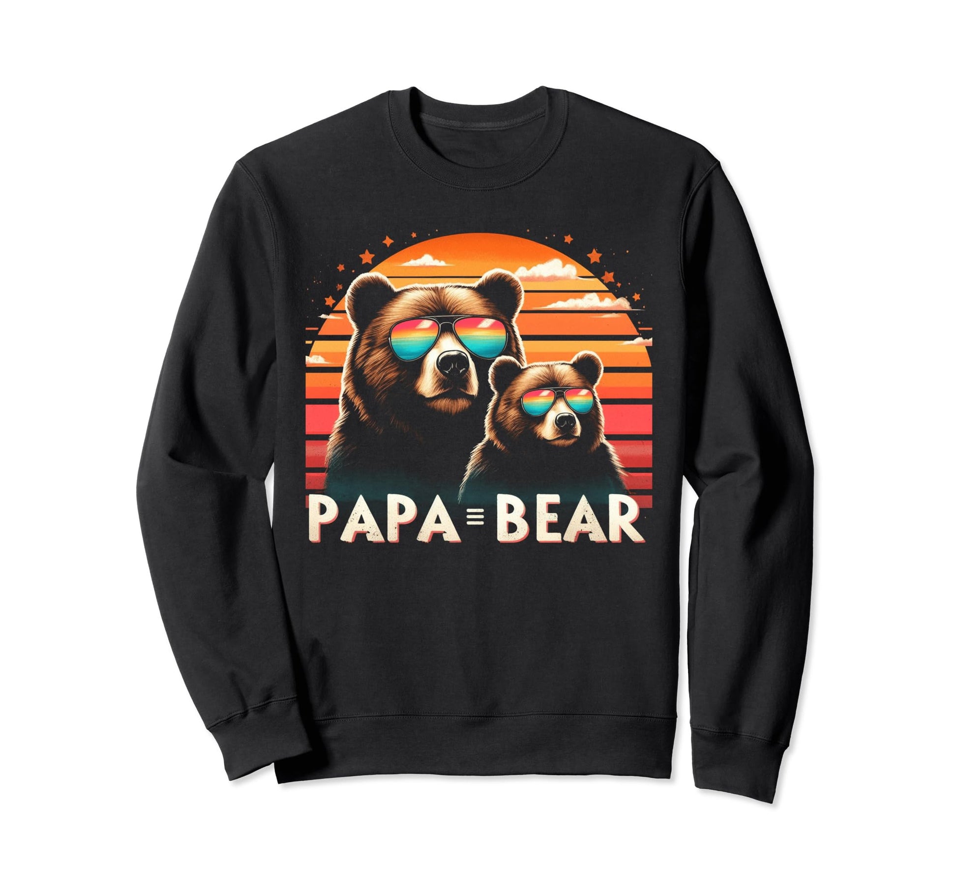 Papa Bear Sunglasses Funny Bear Dad Sweatshirt - Minimalist Print Men Women - T-Shirt, Sweatshirt, Hoodie