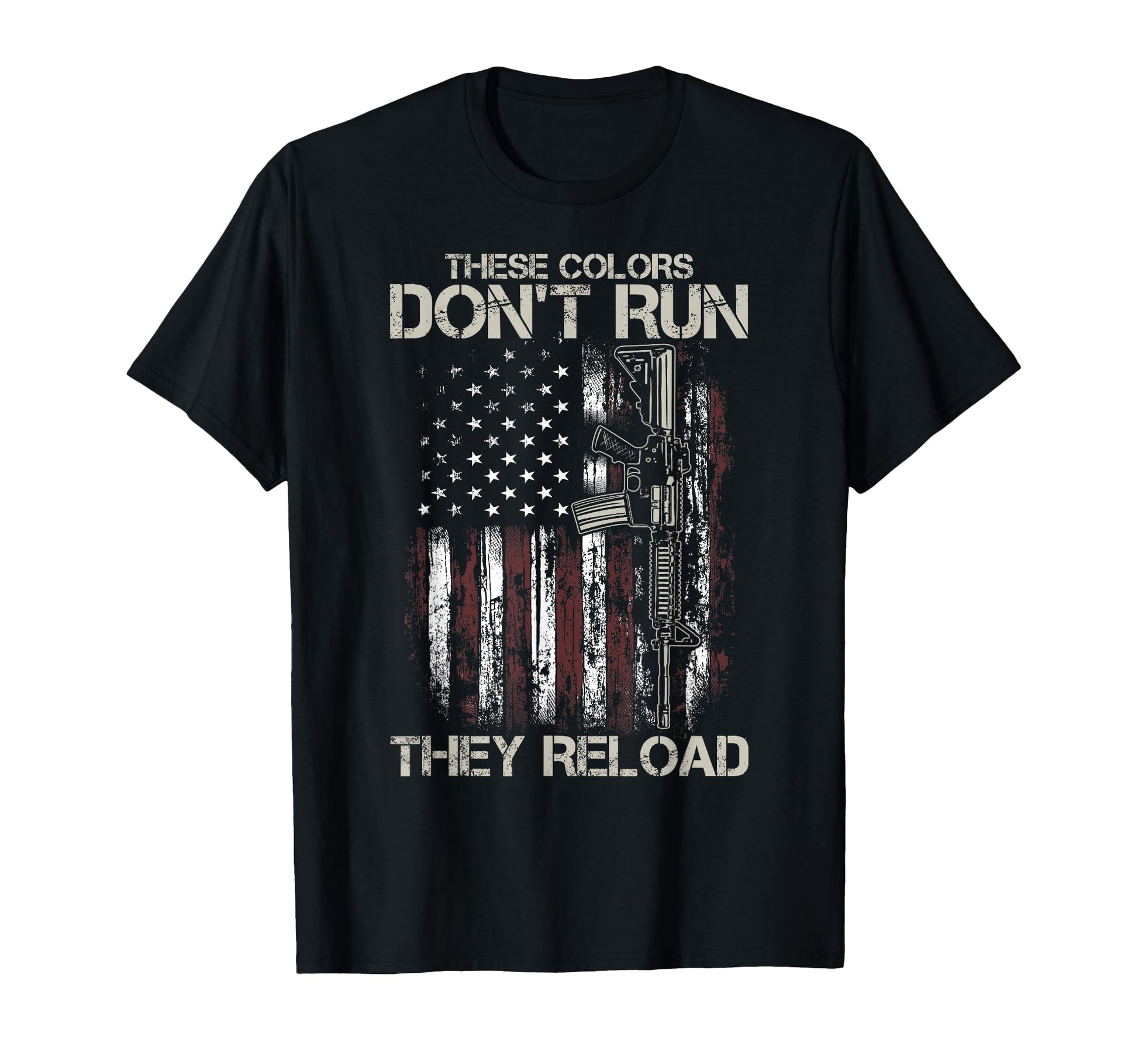 Ar 15 Gun American Flag Colors T-Shirt - Casual Everyday Wear Men Women - T-Shirt, Sweatshirt, Hoodie