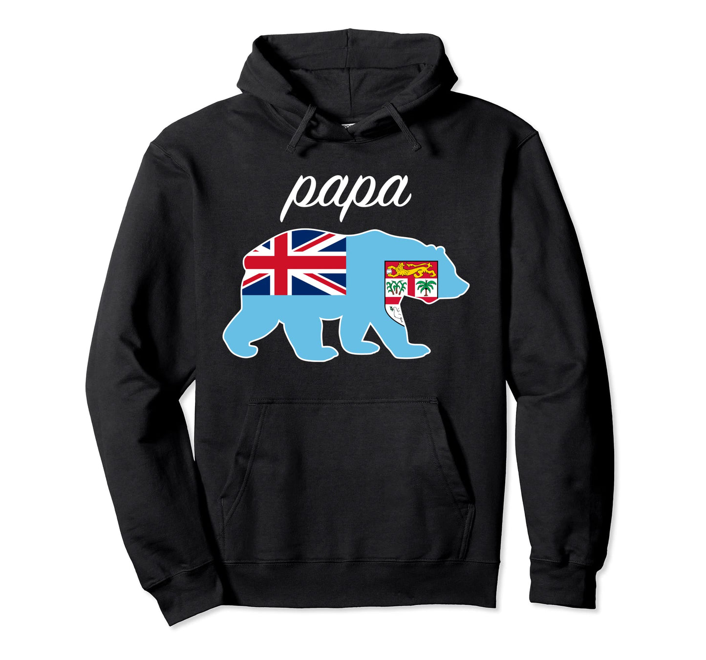 Papa Bear Fiji Flag Fijian Roots Hoodie - Novelty Apparel Men Women - T-Shirt, Sweatshirt, Hoodie
