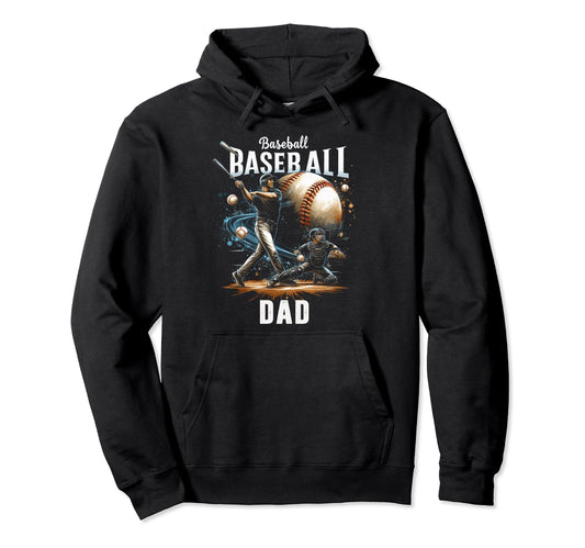 Baseball Dad Fathers Day Hoodie - Graphic Print Unisex - T-Shirt, Sweatshirt, Hoodie
