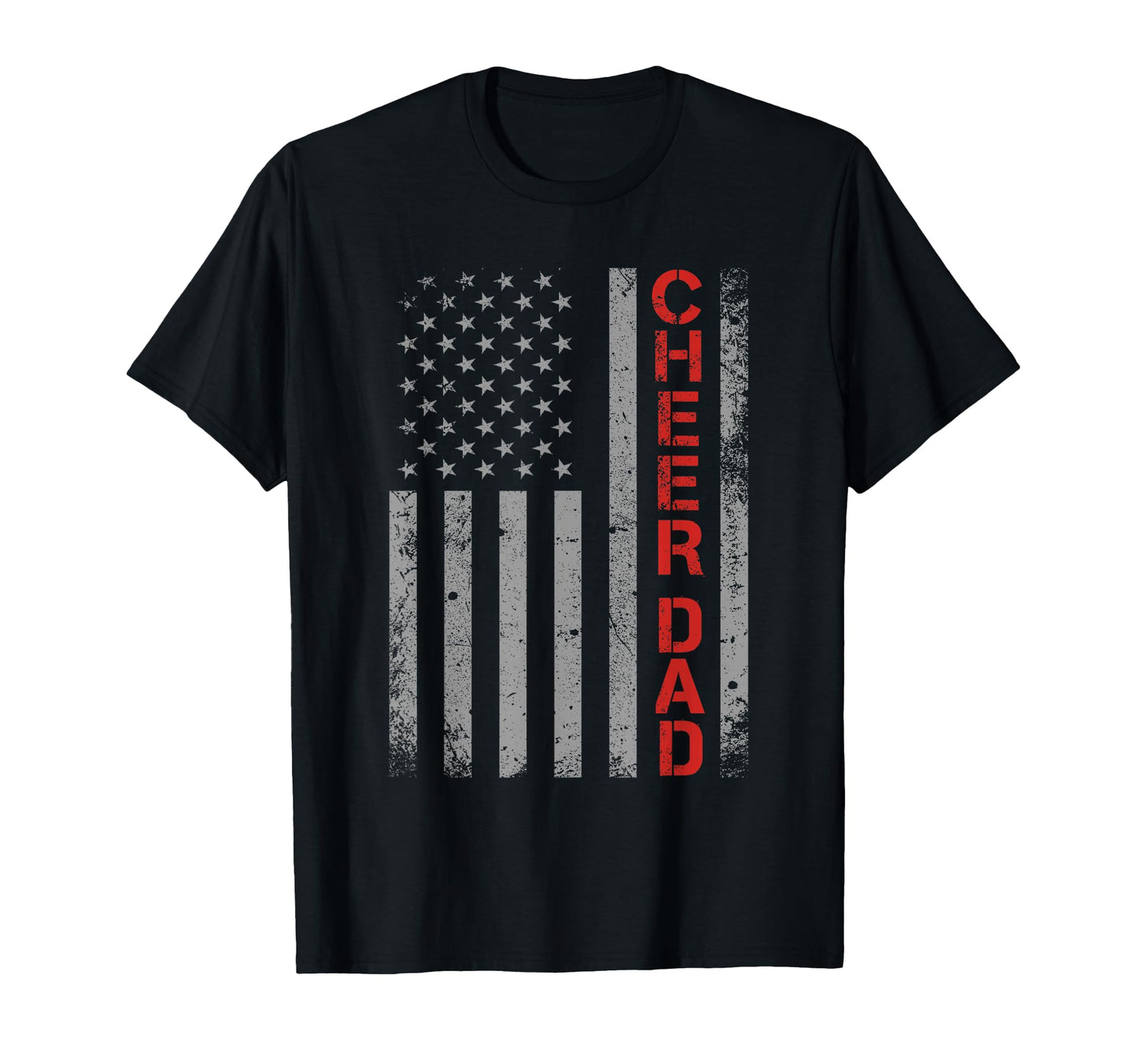 American Flag Cheer Dad Patriotic T-Shirt - Minimalist Print Men Women - T-Shirt, Sweatshirt, Hoodie