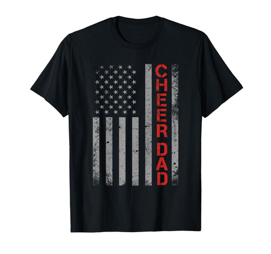 American Flag Cheer Dad Patriotic T-Shirt - Minimalist Print Men Women - T-Shirt, Sweatshirt, Hoodie