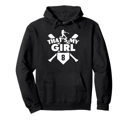Baseball Mom Dad Thats My 8 Hoodie - Casual Everyday Wear for Adults - T-Shirt, Sweatshirt, Hoodie